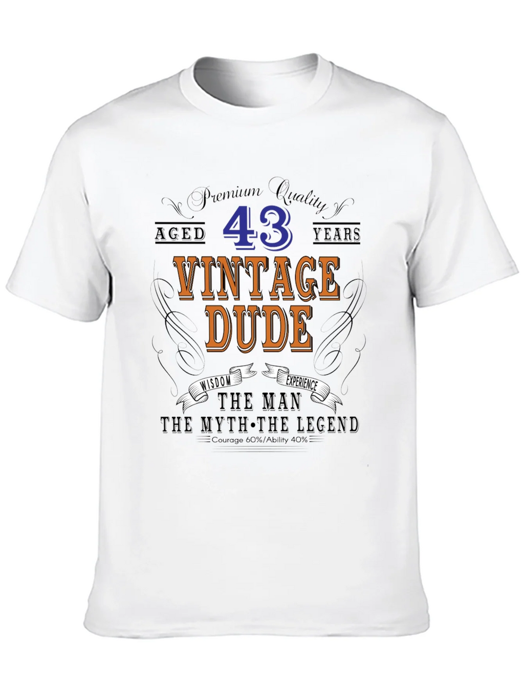 Vintage Dude 43rd Birthday T-Shirt product image 9