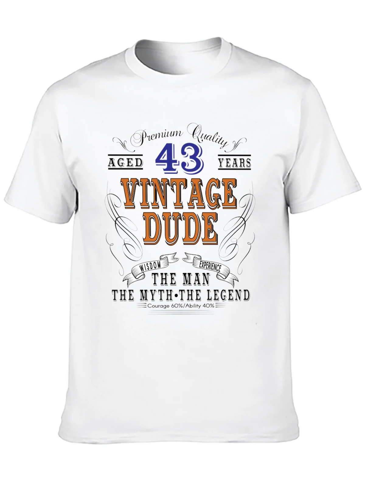 Vintage Dude 43rd Birthday T-Shirt product image 9