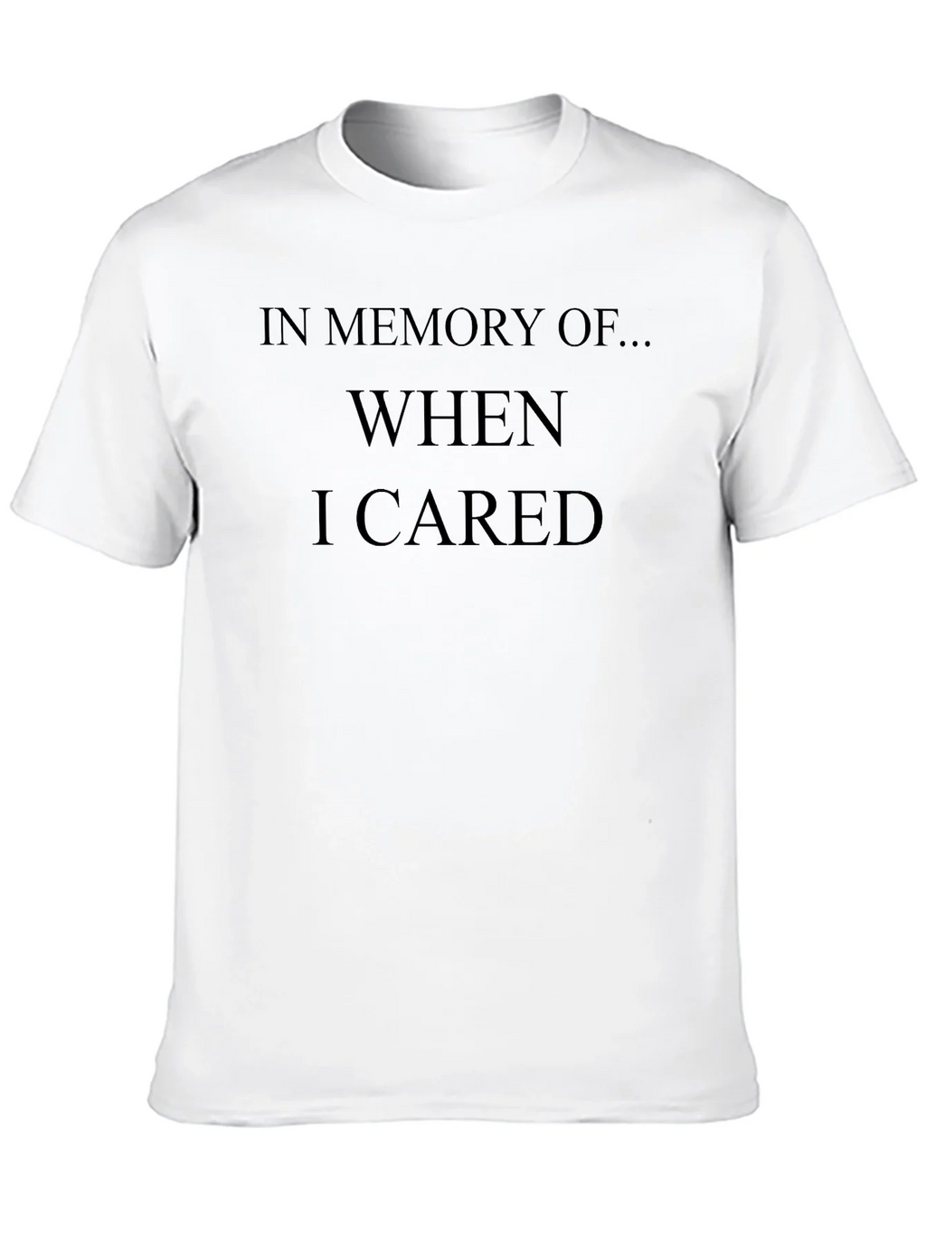 Humorous In Memory Of... When I Cared Black T-Shirt product image 9