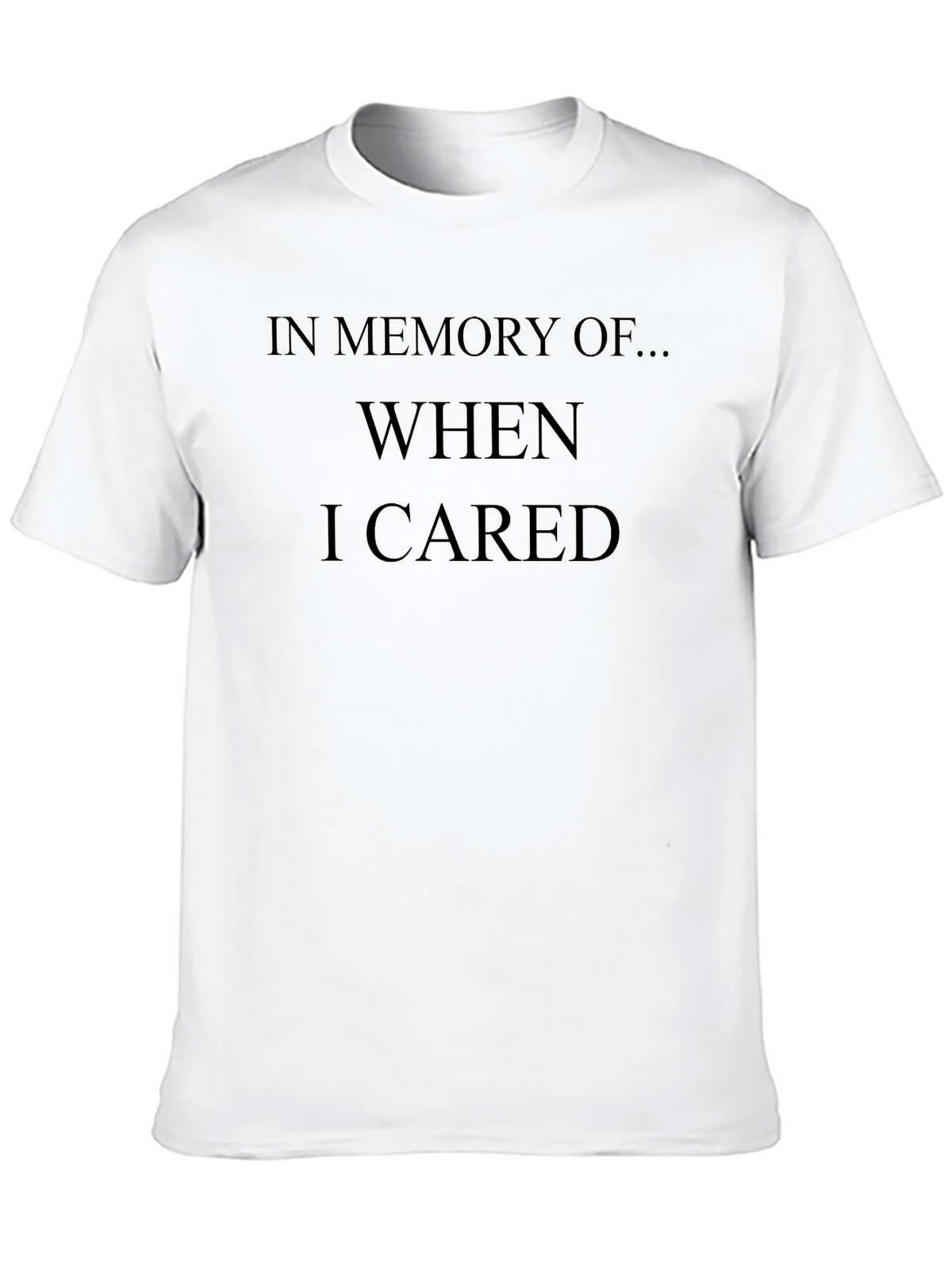 Humorous In Memory Of... When I Cared Black T-Shirt product image 9