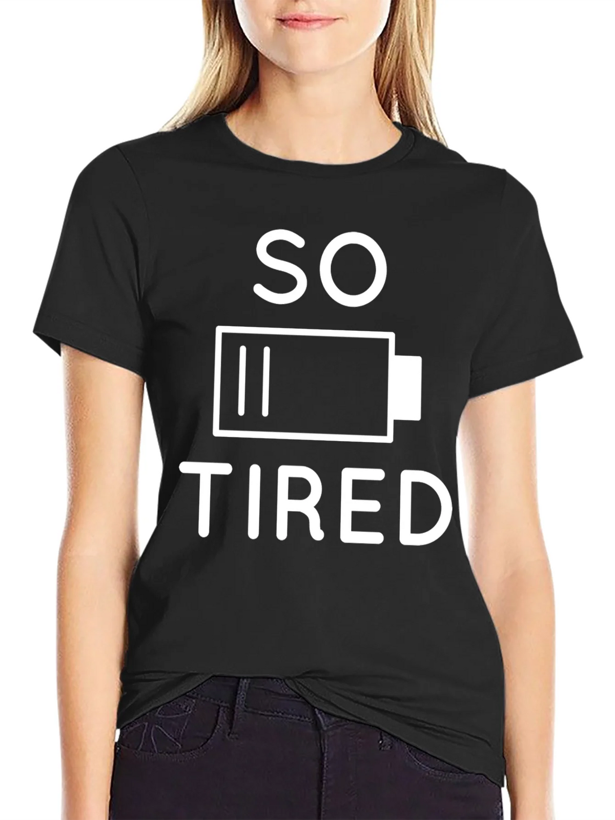 So Tired Battery Graphic T-Shirt - Black product image 2