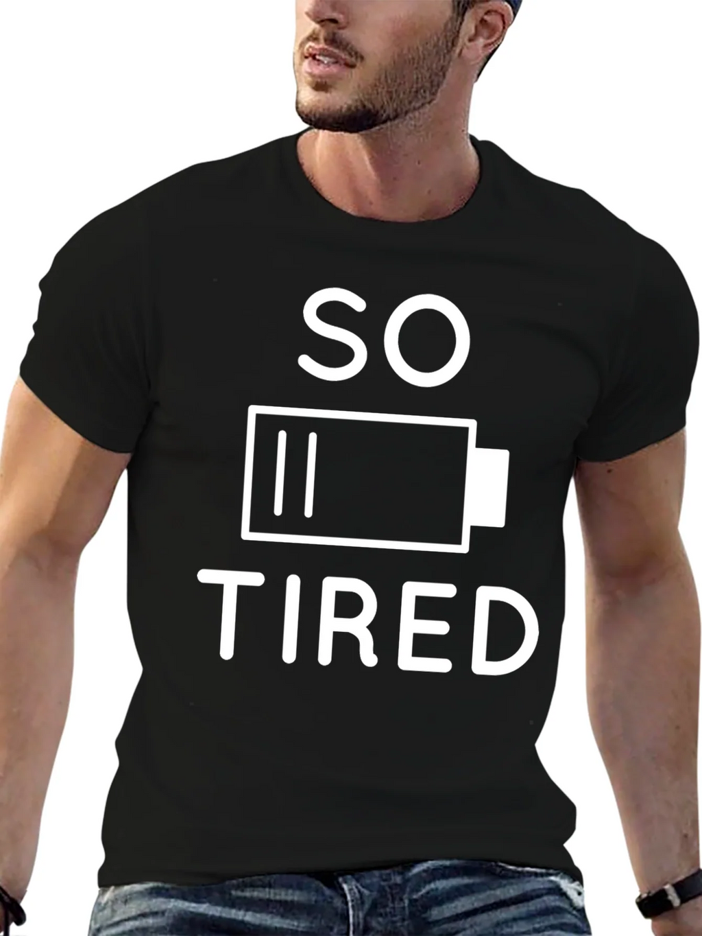 So Tired Battery Graphic T-Shirt - Black product image 6
