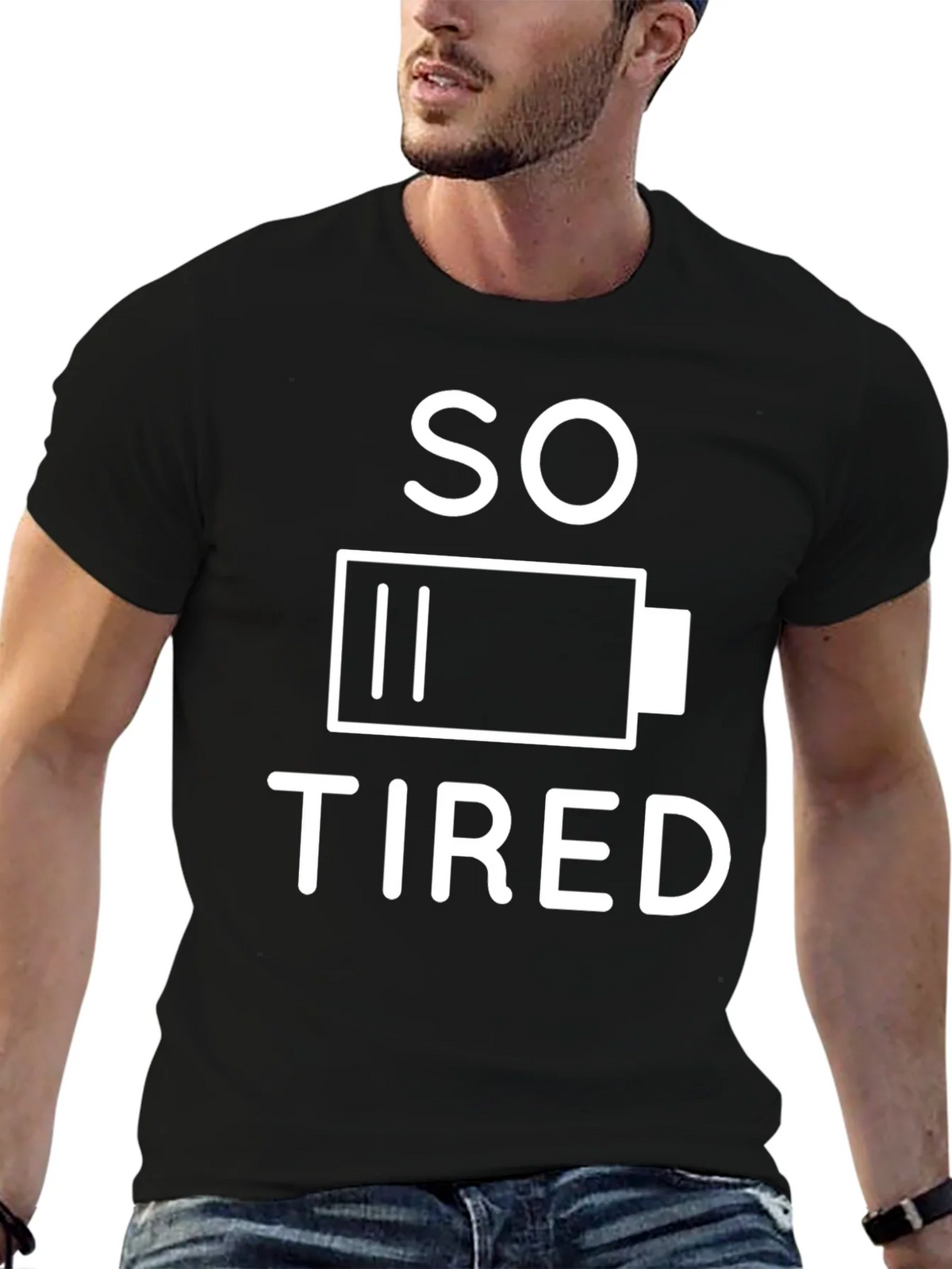 So Tired Battery Graphic T-Shirt - Black product image 6