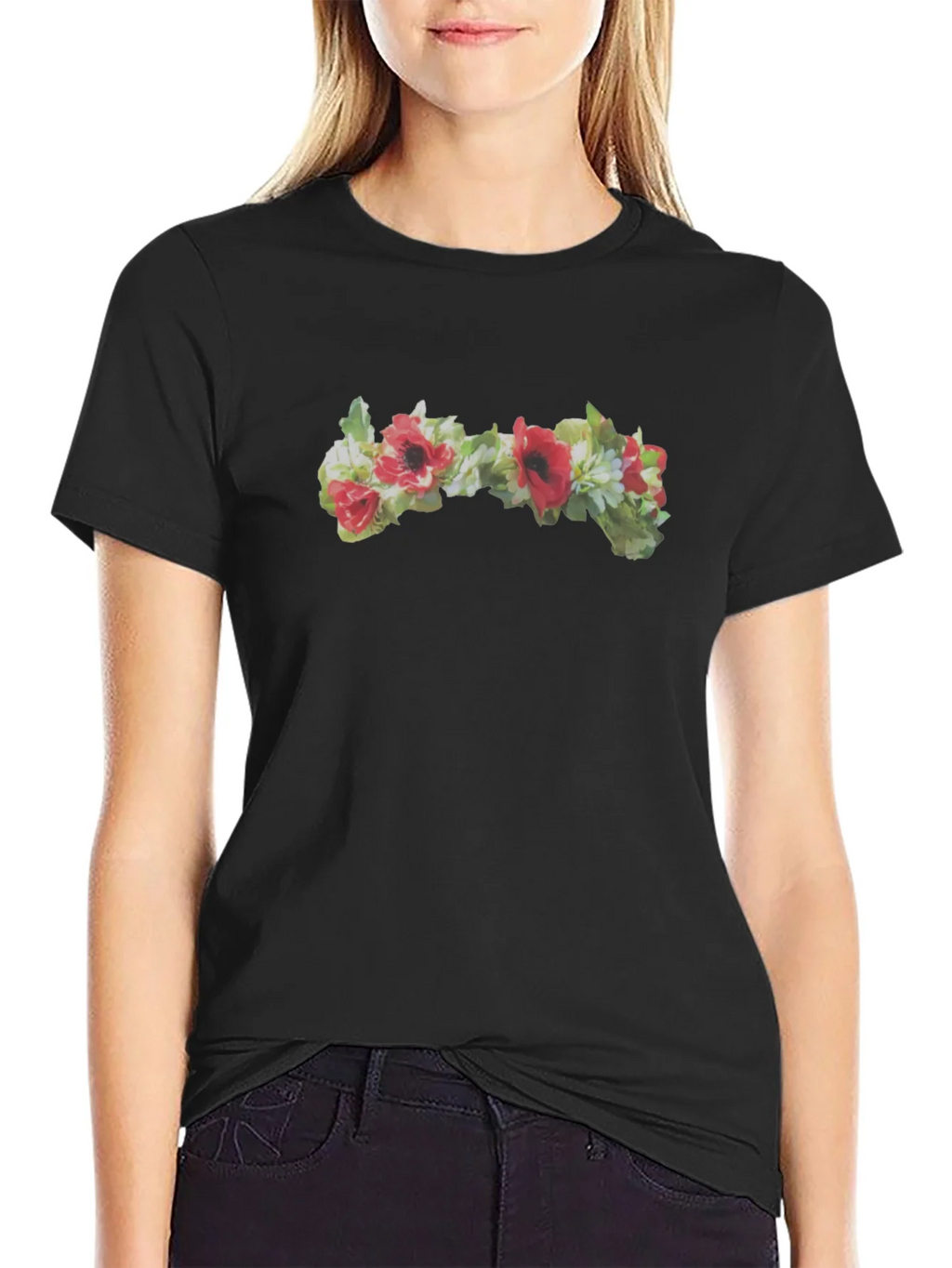 Floral T-Shirt - Red Poppy Accent product image 2
