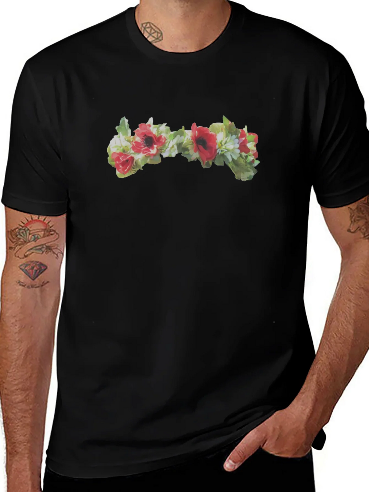 Floral T-Shirt - Red Poppy Accent product image 1