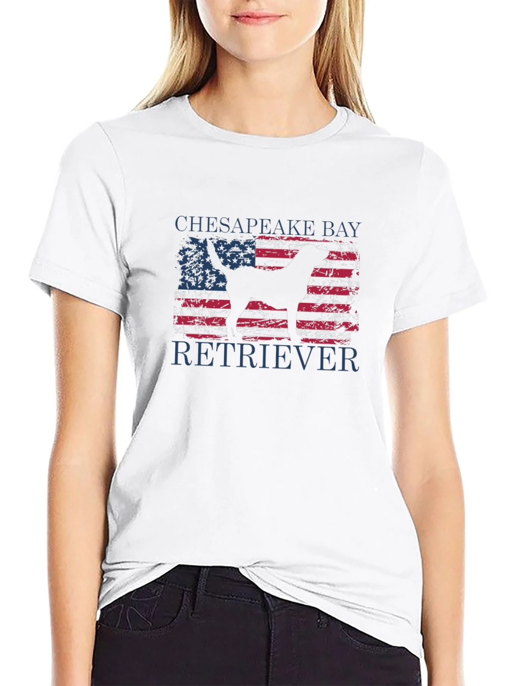 Chesapeake Bay Retriever USA Flag T-Shirt product image 8