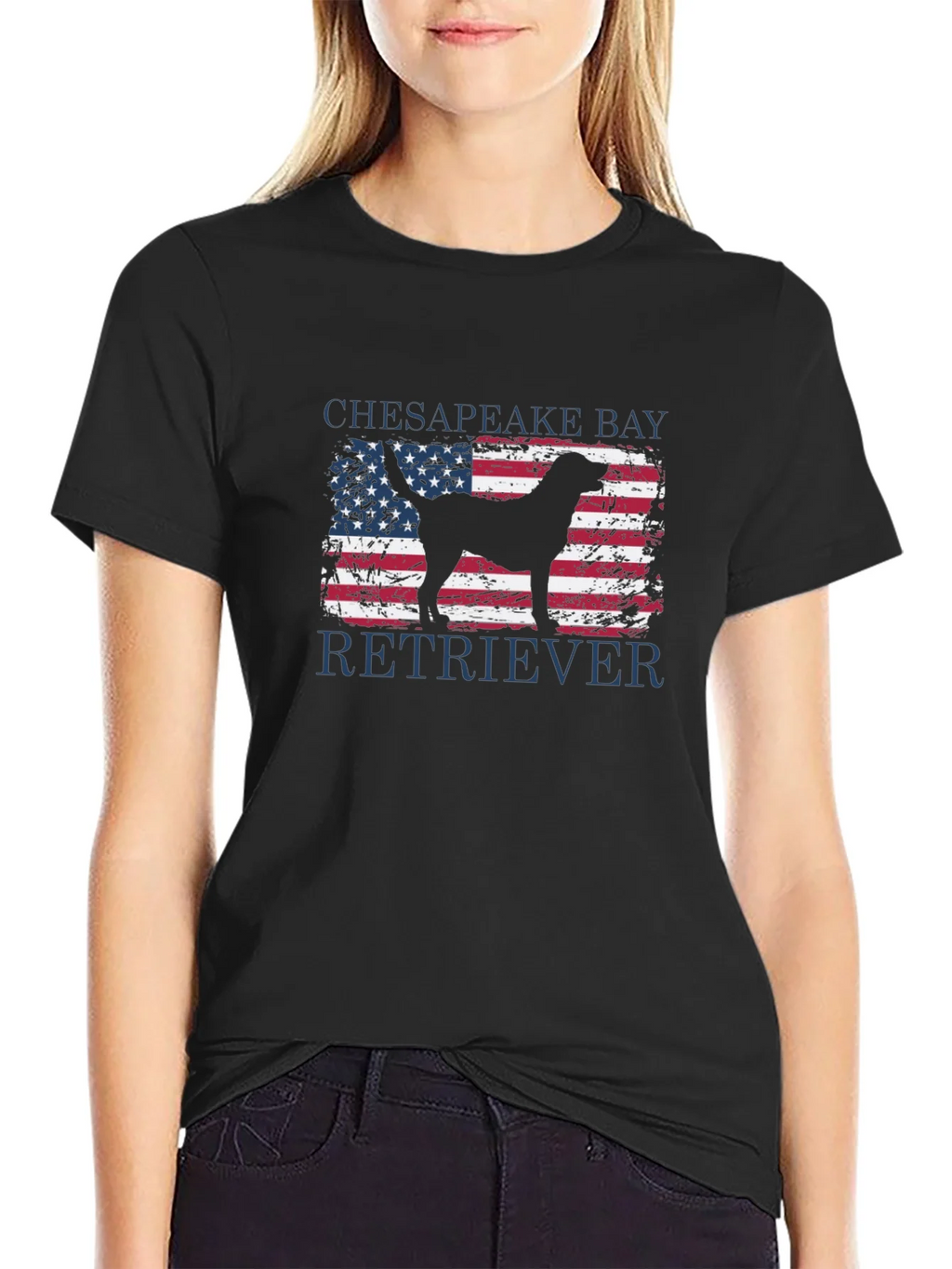 Chesapeake Bay Retriever USA Flag T-Shirt product image 2