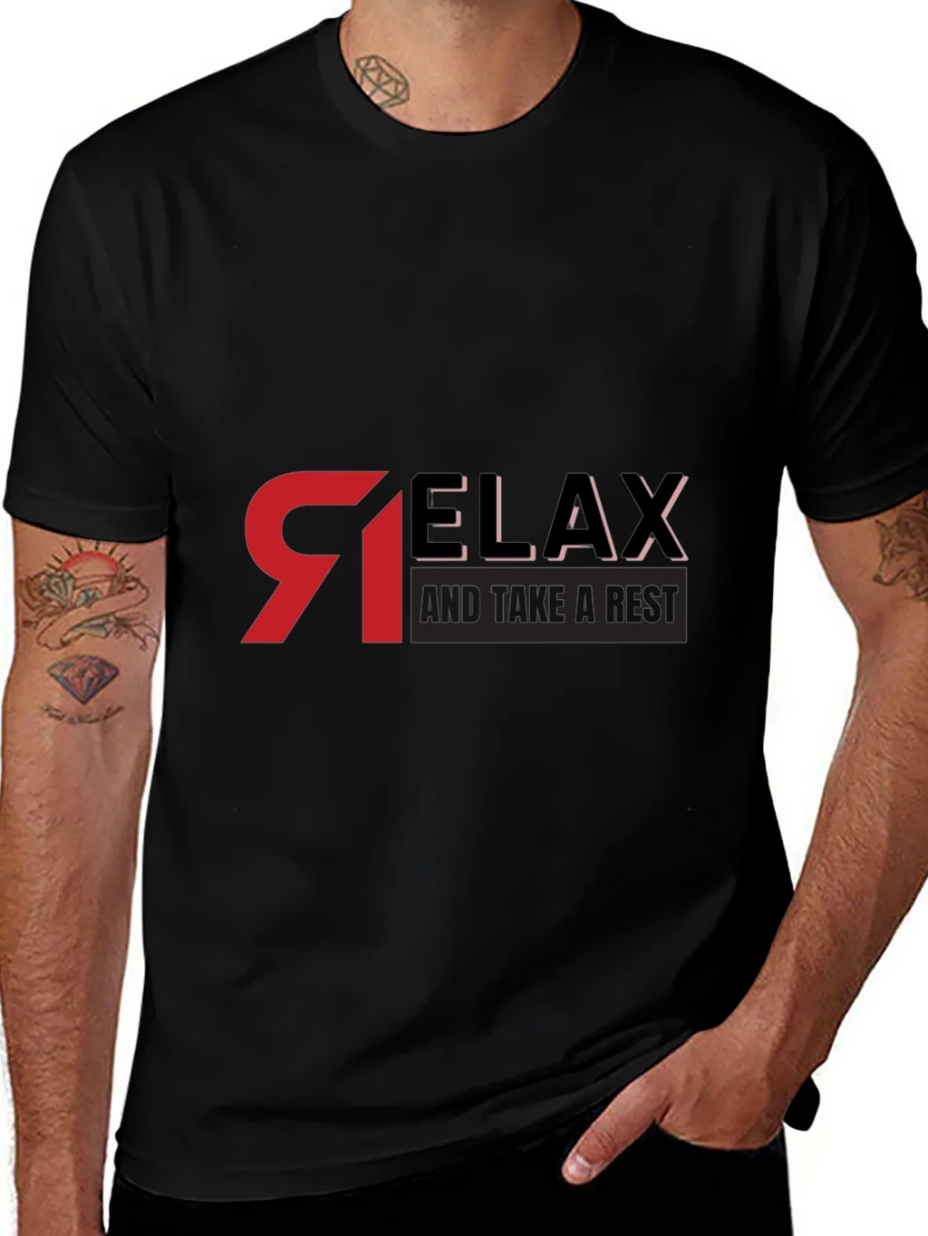 Relax Graphic Black T-Shirt - Casual Comfort product image 1