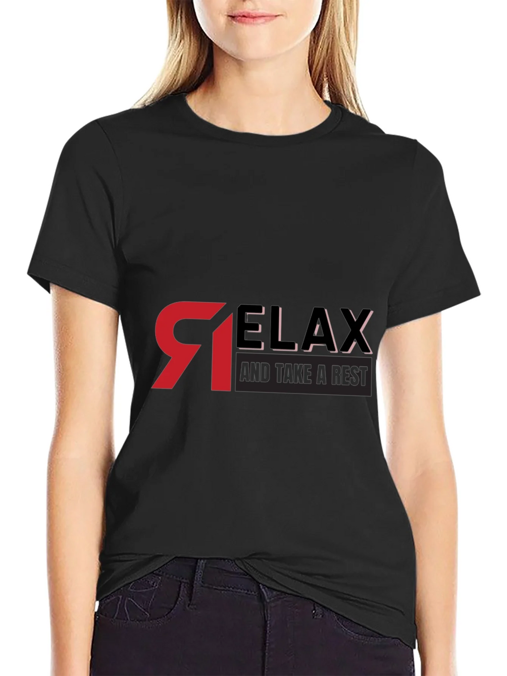 Relax Graphic Black T-Shirt - Casual Comfort product image 2