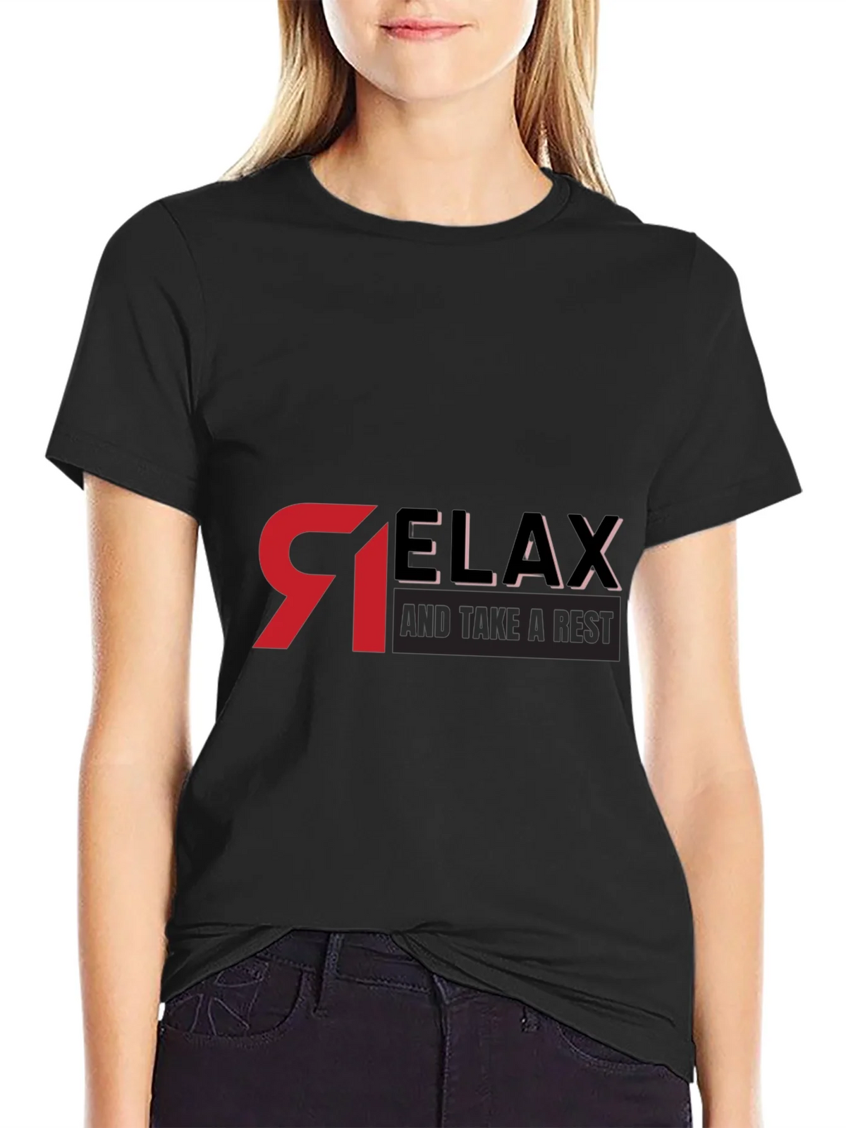 Relax Graphic Black T-Shirt - Casual Comfort product image 2