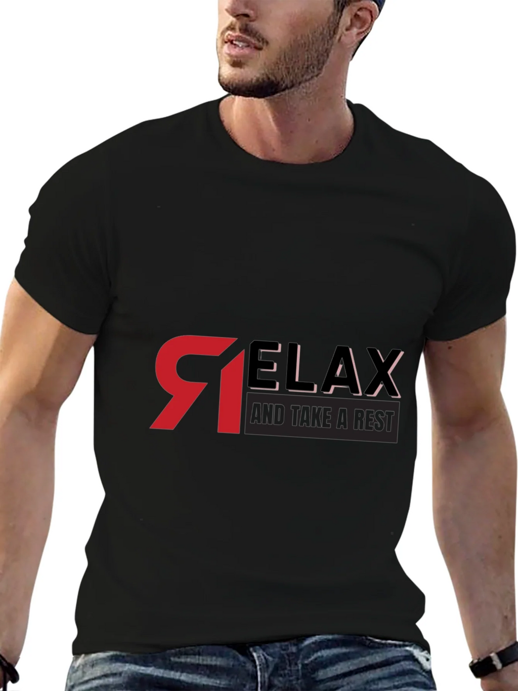 Relax Graphic Black T-Shirt - Casual Comfort product image 6