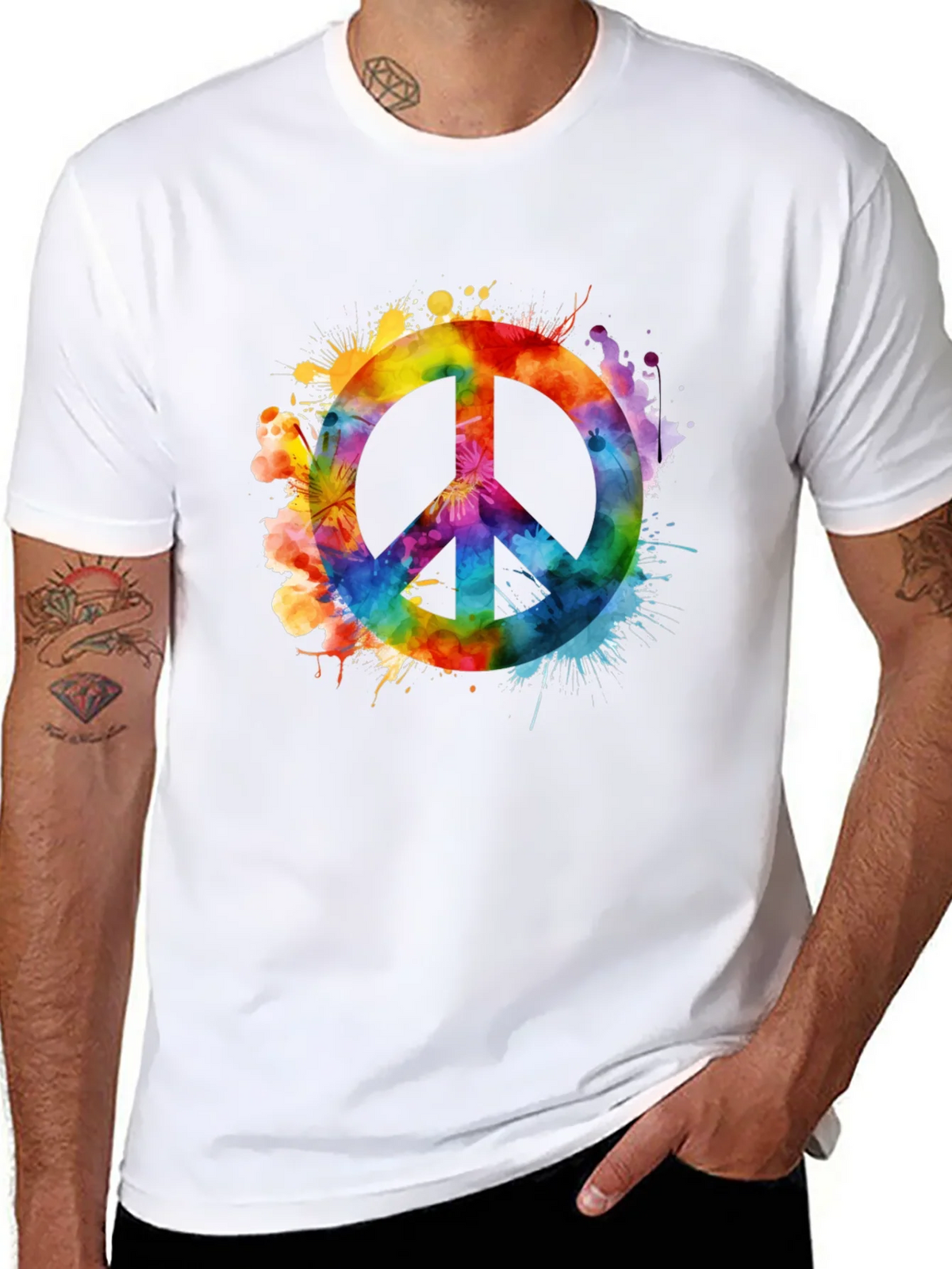Rainbow Peace Sign T-Shirt product image 6