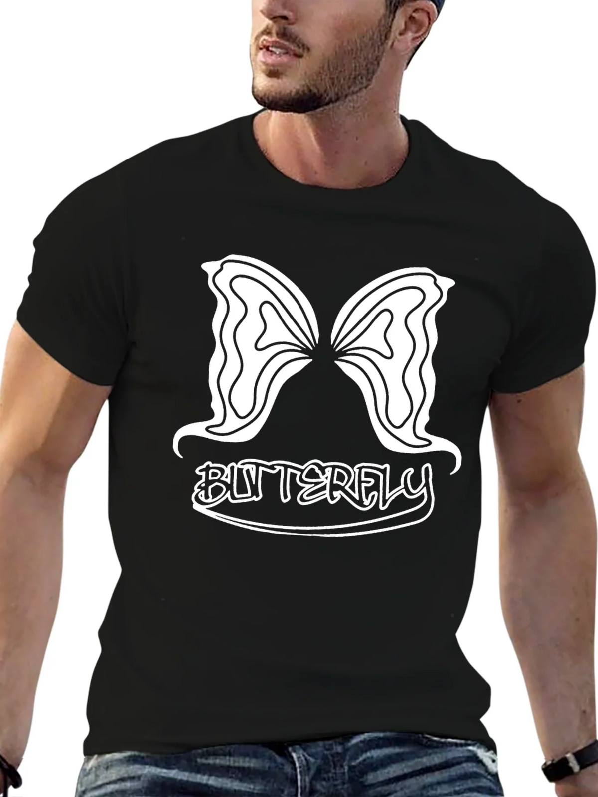 Butterfly Graphic Tee - Stylish Black Cotton Shirt product image 5