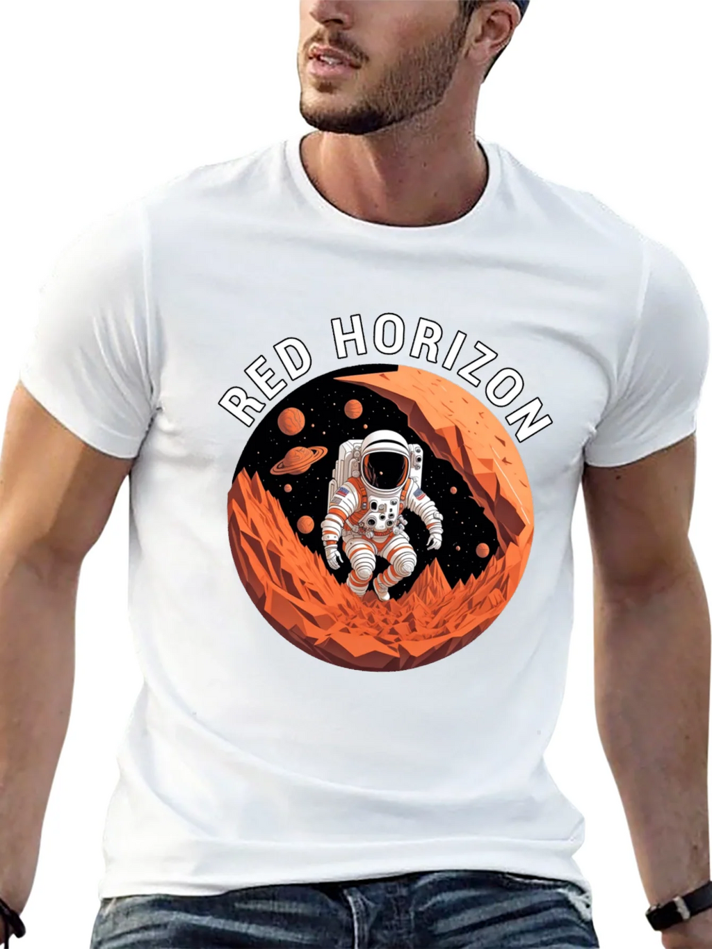 Red Horizon Astronaut T-Shirt - Space Adventure product image 11