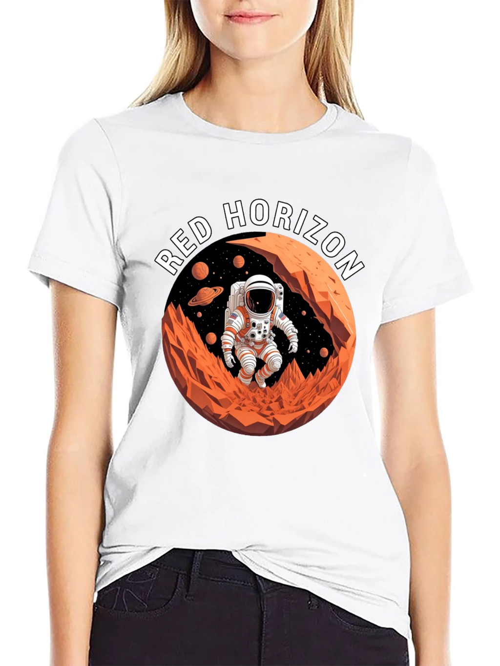Red Horizon Astronaut T-Shirt - Space Adventure product image 7