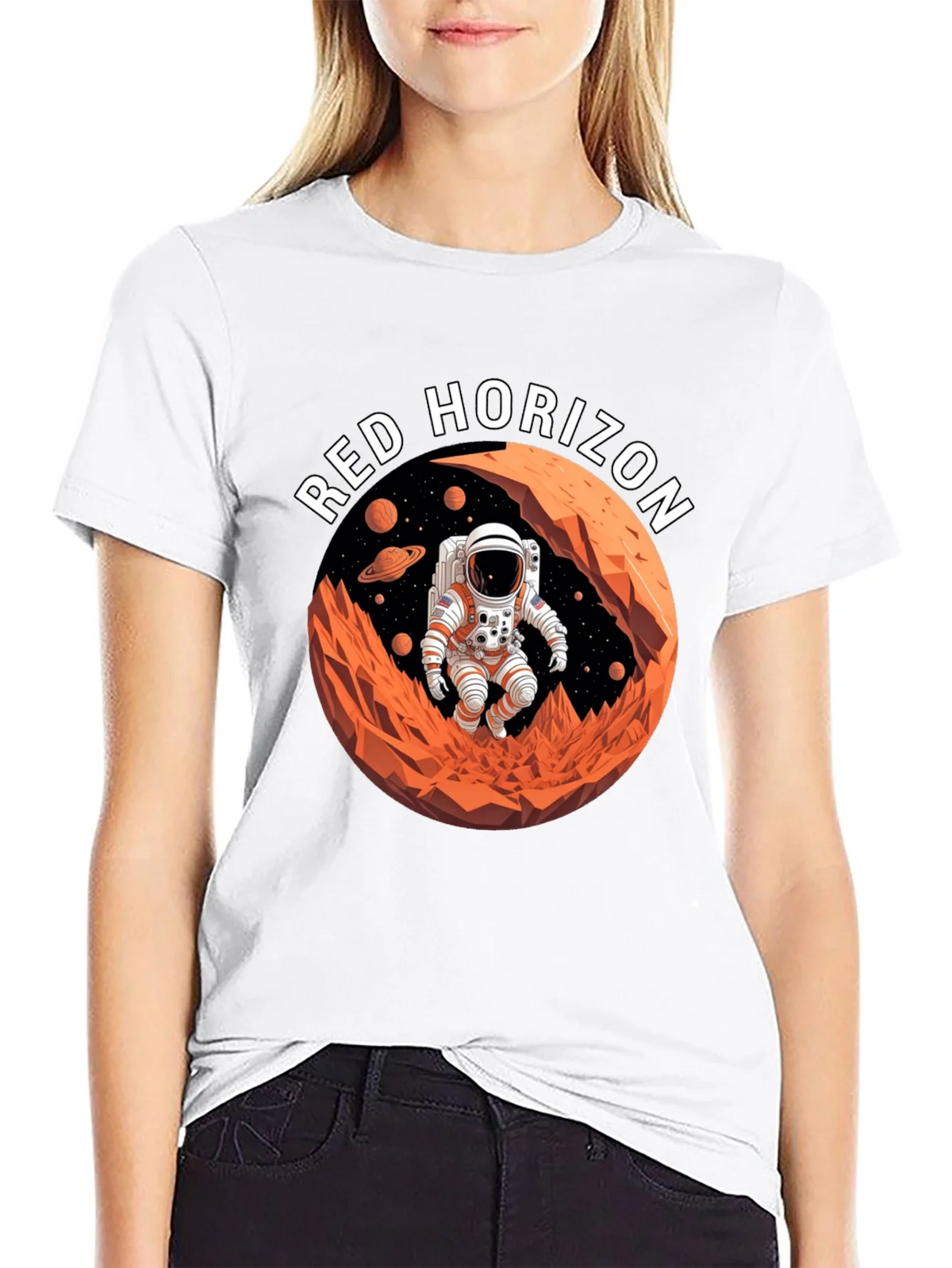 Red Horizon Astronaut T-Shirt - Space Adventure product image 7
