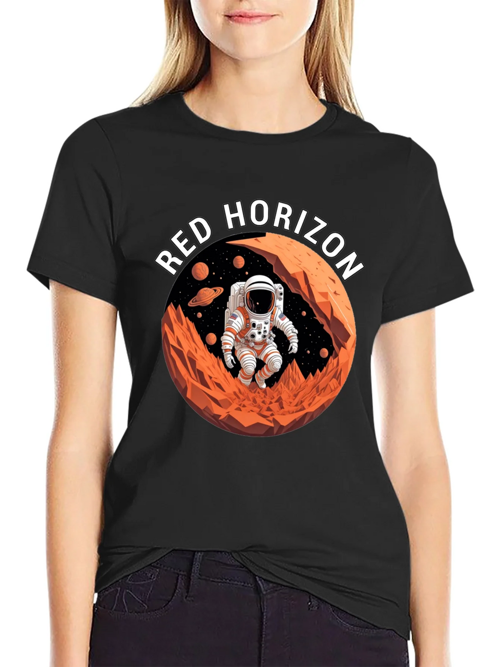 Red Horizon Astronaut T-Shirt - Space Adventure product image 1