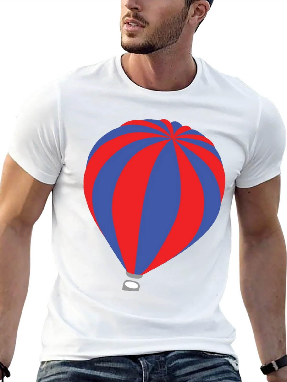 Striped Hot Air Balloon Graphic Tee product image 12