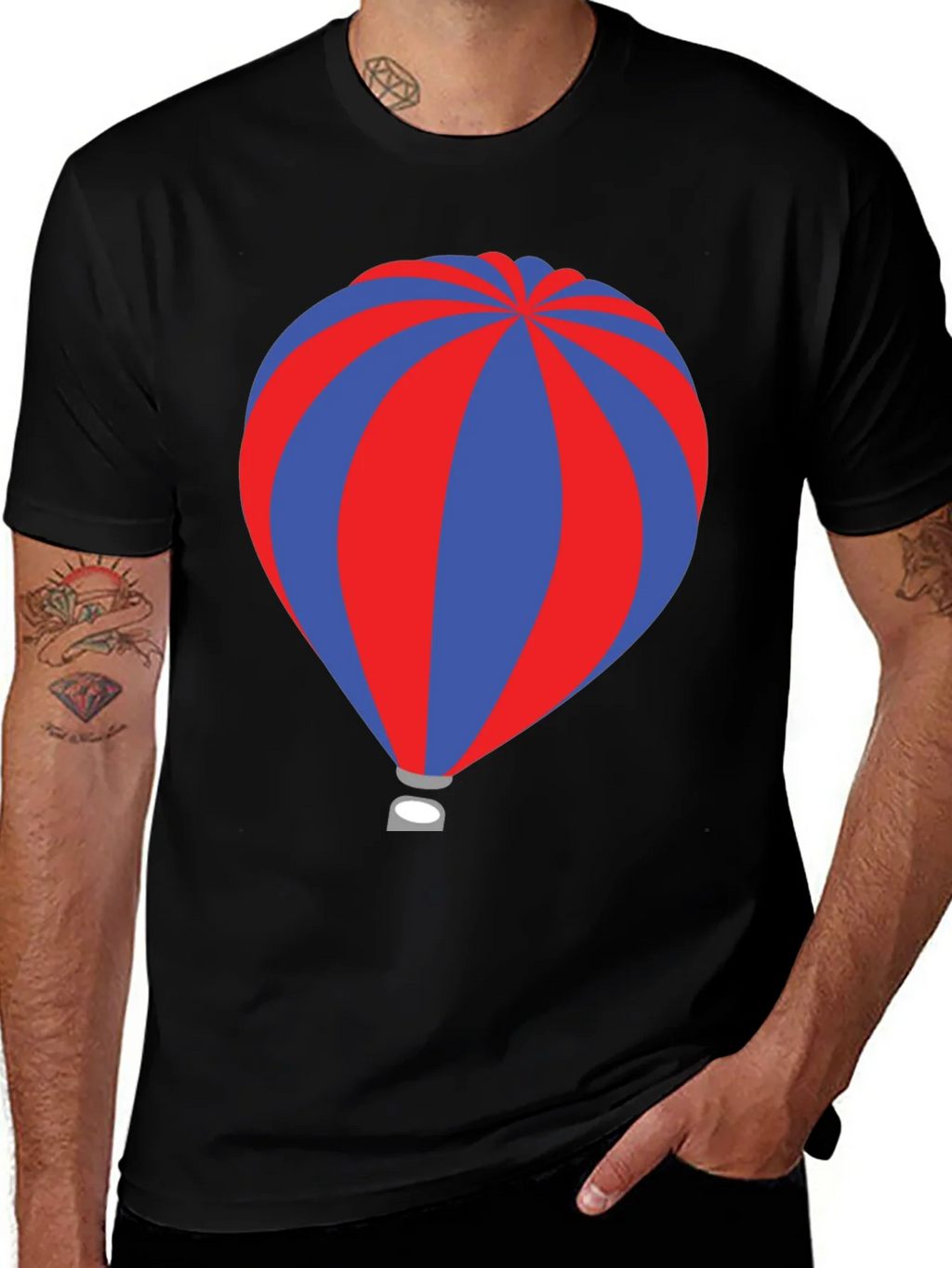 Striped Hot Air Balloon Graphic Tee product image 1
