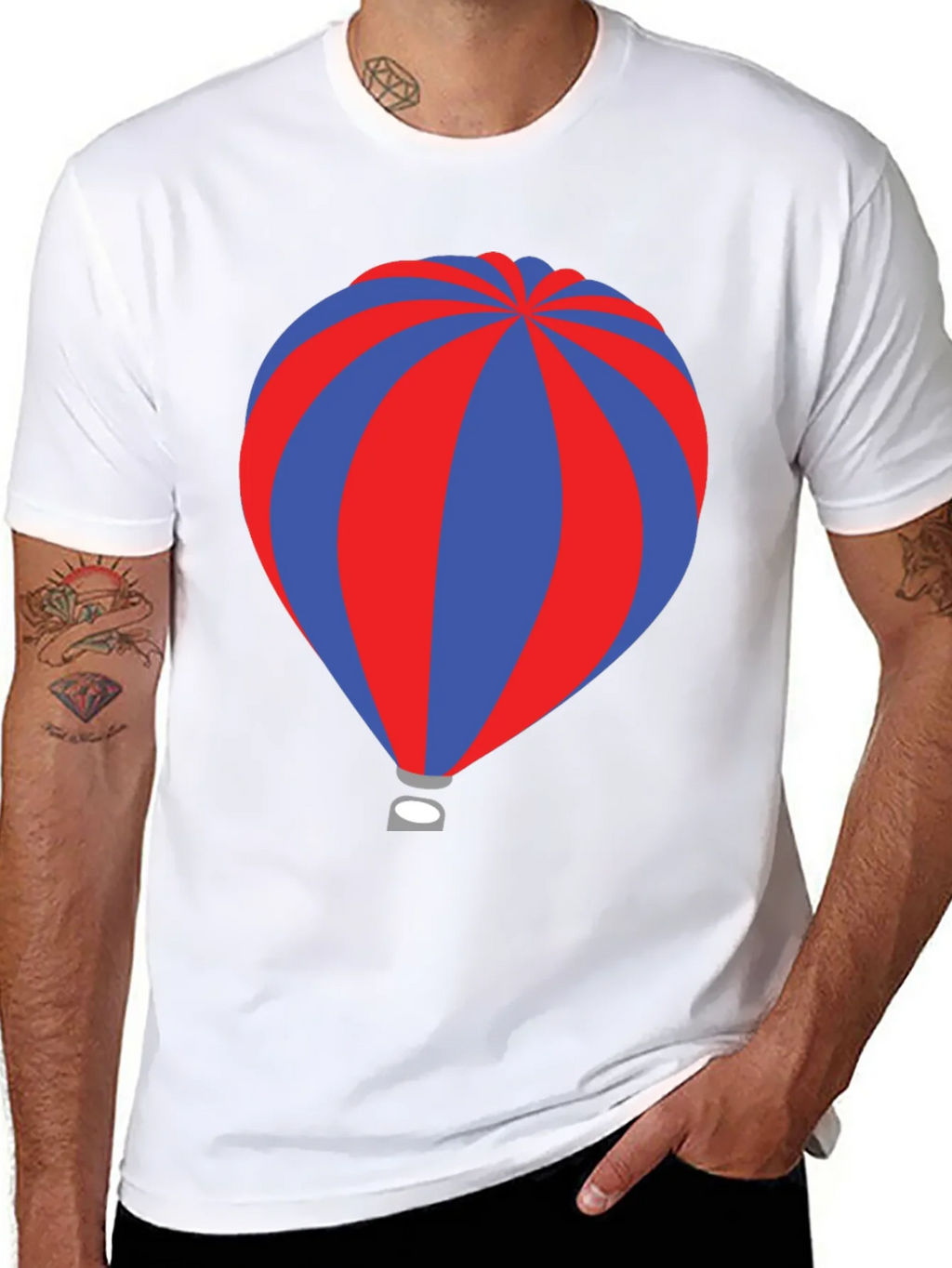 Striped Hot Air Balloon Graphic Tee product image 7