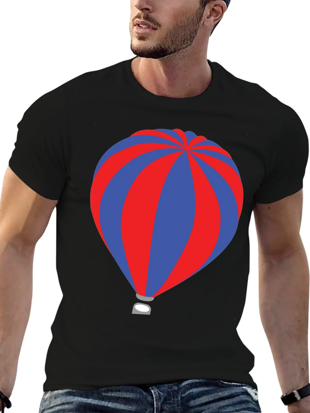 Striped Hot Air Balloon Graphic Tee product image 6