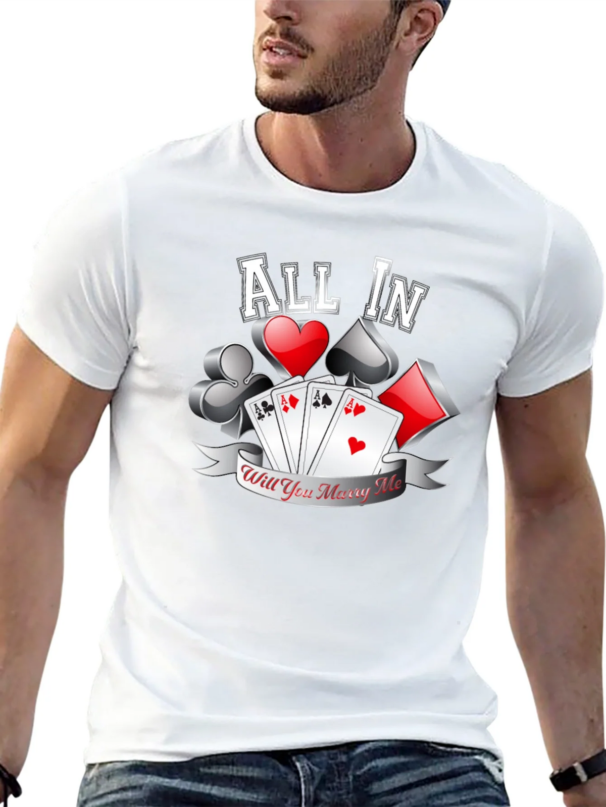 All In Will You Marry Me Poker T-Shirt product image 8