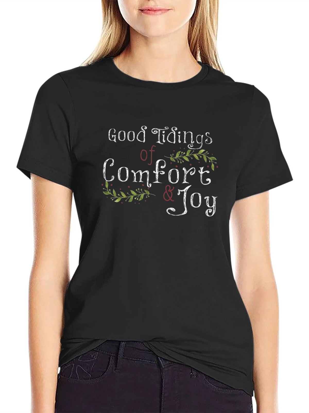 Good Tidings of Comfort & Joy Black T-Shirt product image 2