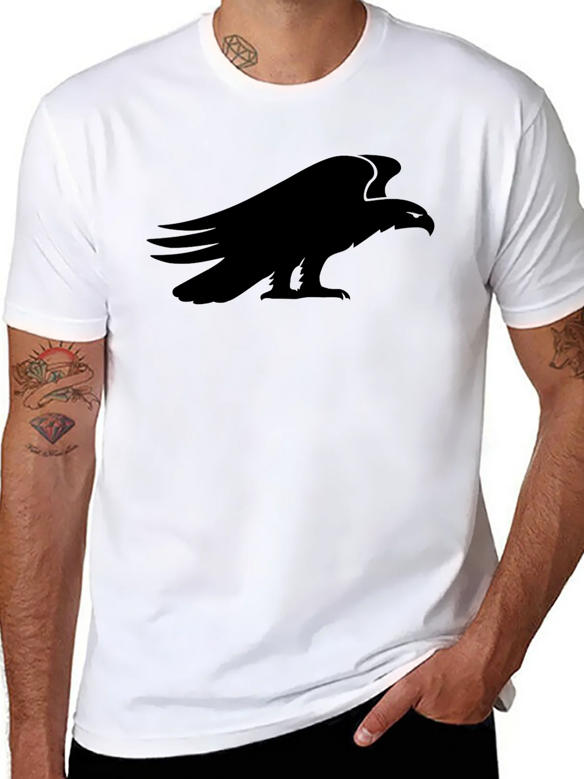 Black Eagle Graphic T-Shirt - Mens Casual Tee product image 5