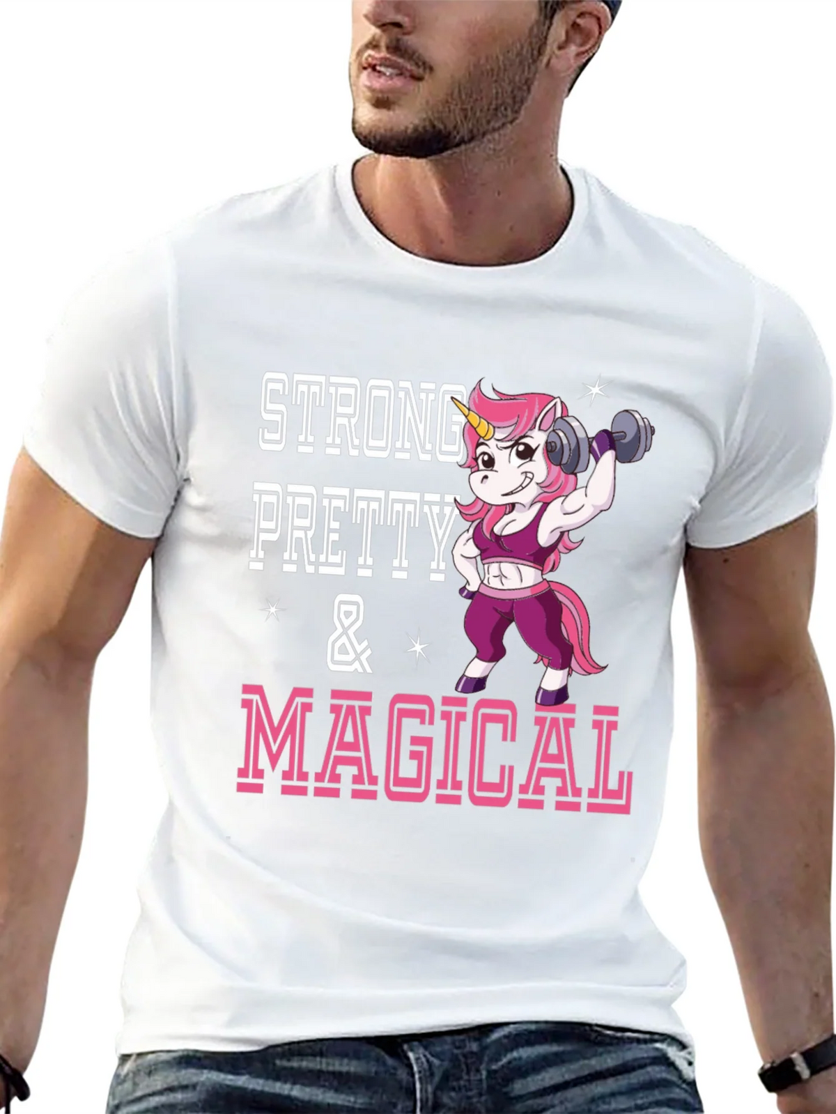 Strong Pretty Magical Unicorn Workout Shirt product image 10