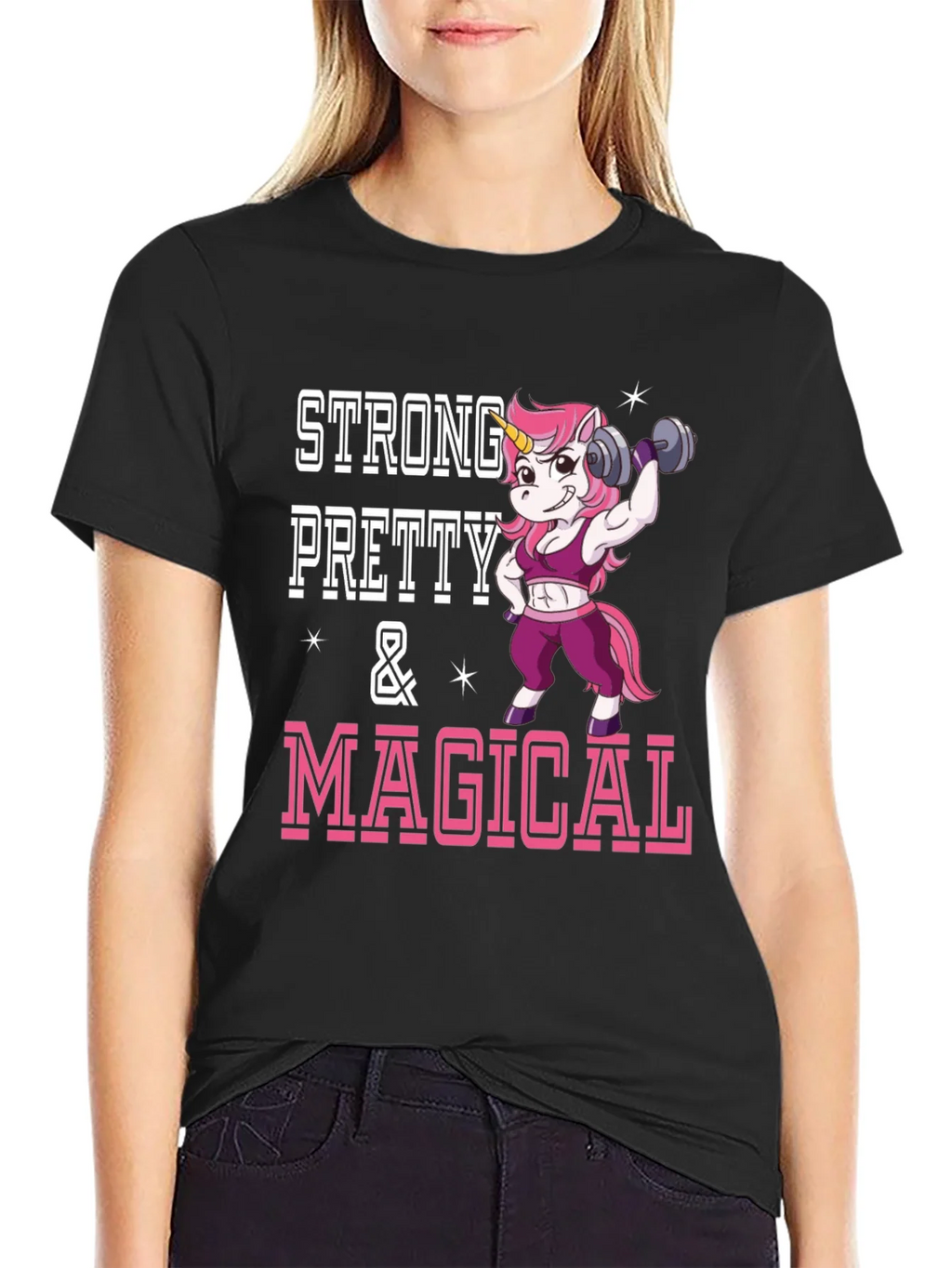 Strong Pretty Magical Unicorn Workout Shirt product image 2