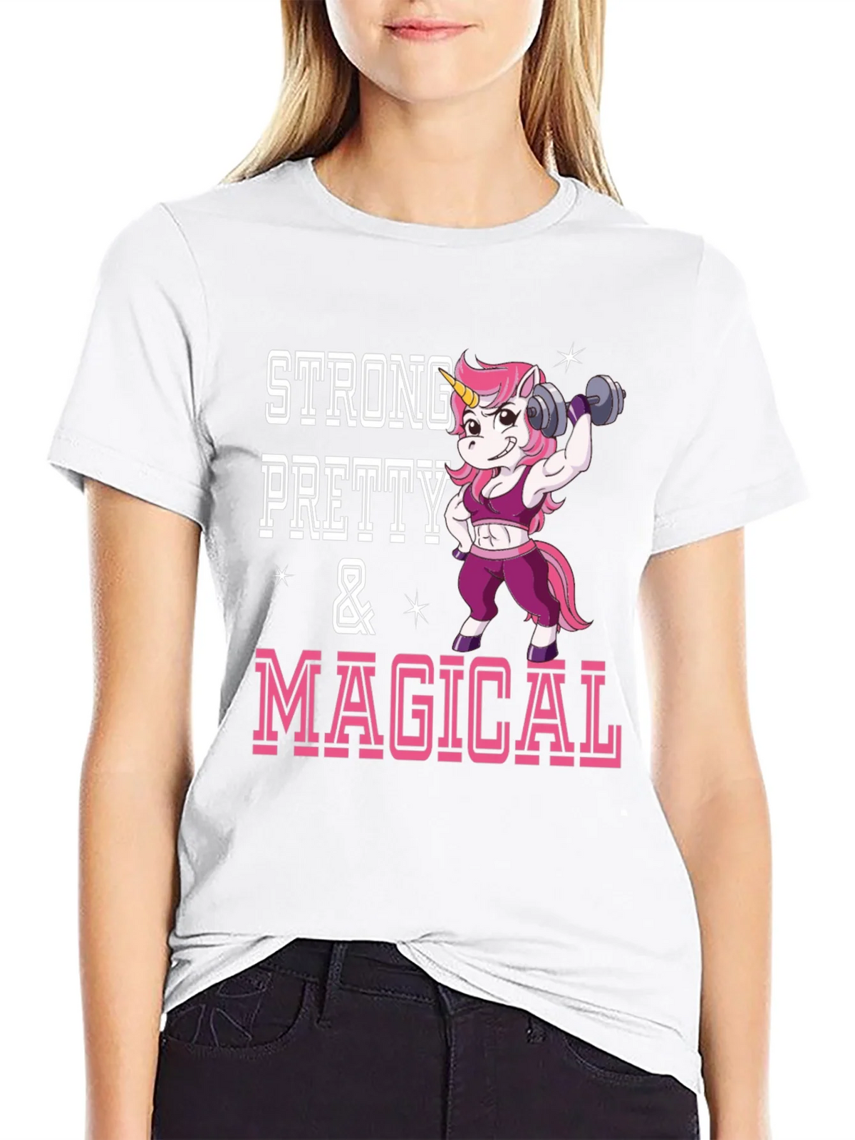 Strong Pretty Magical Unicorn Workout Shirt product image 7