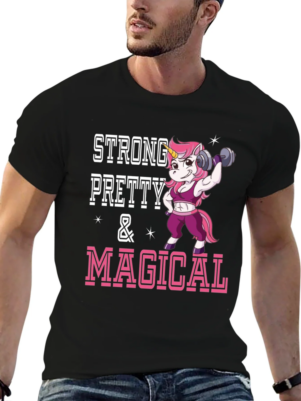 Strong Pretty Magical Unicorn Workout Shirt product image 6