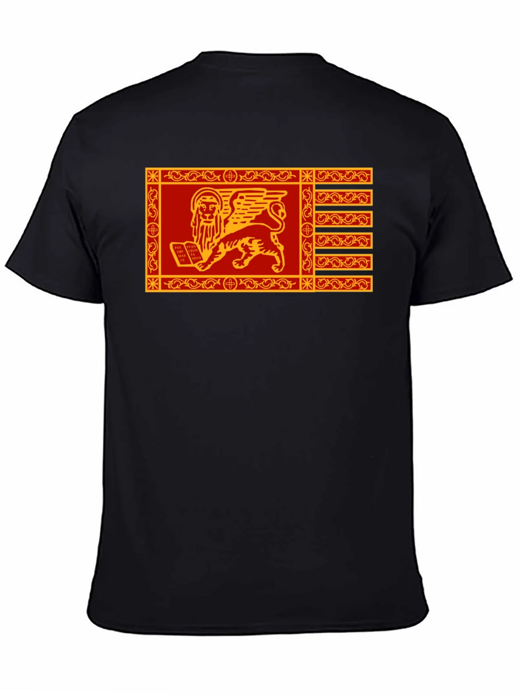 Venetian Flag Lion T-Shirt - Black Cotton Tee product image 4