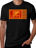 Venetian Flag Lion T-Shirt - Black Cotton Tee product image 1