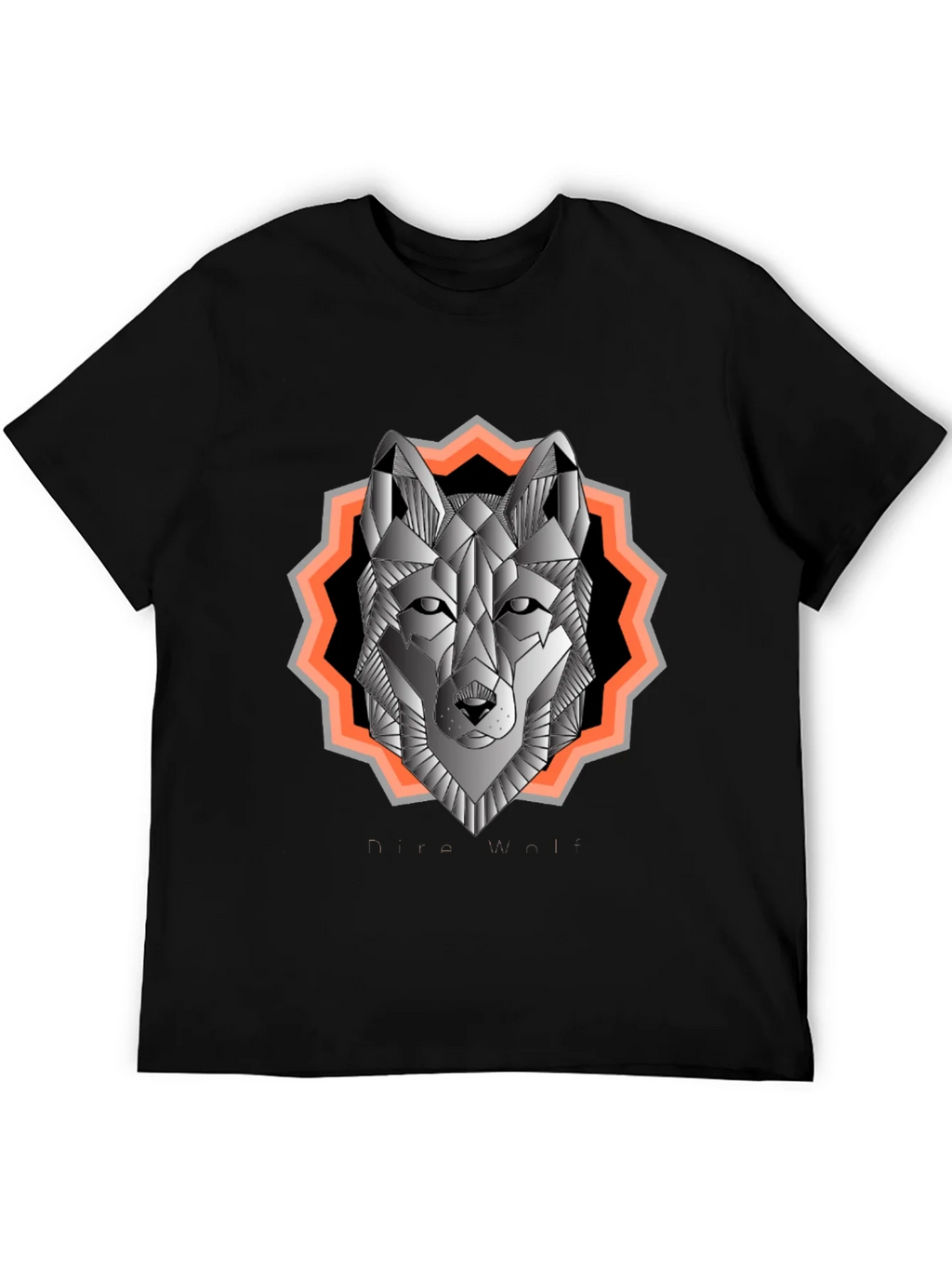 Geometric Wolf Graphic Tee - Black Cotton Blend product image 5