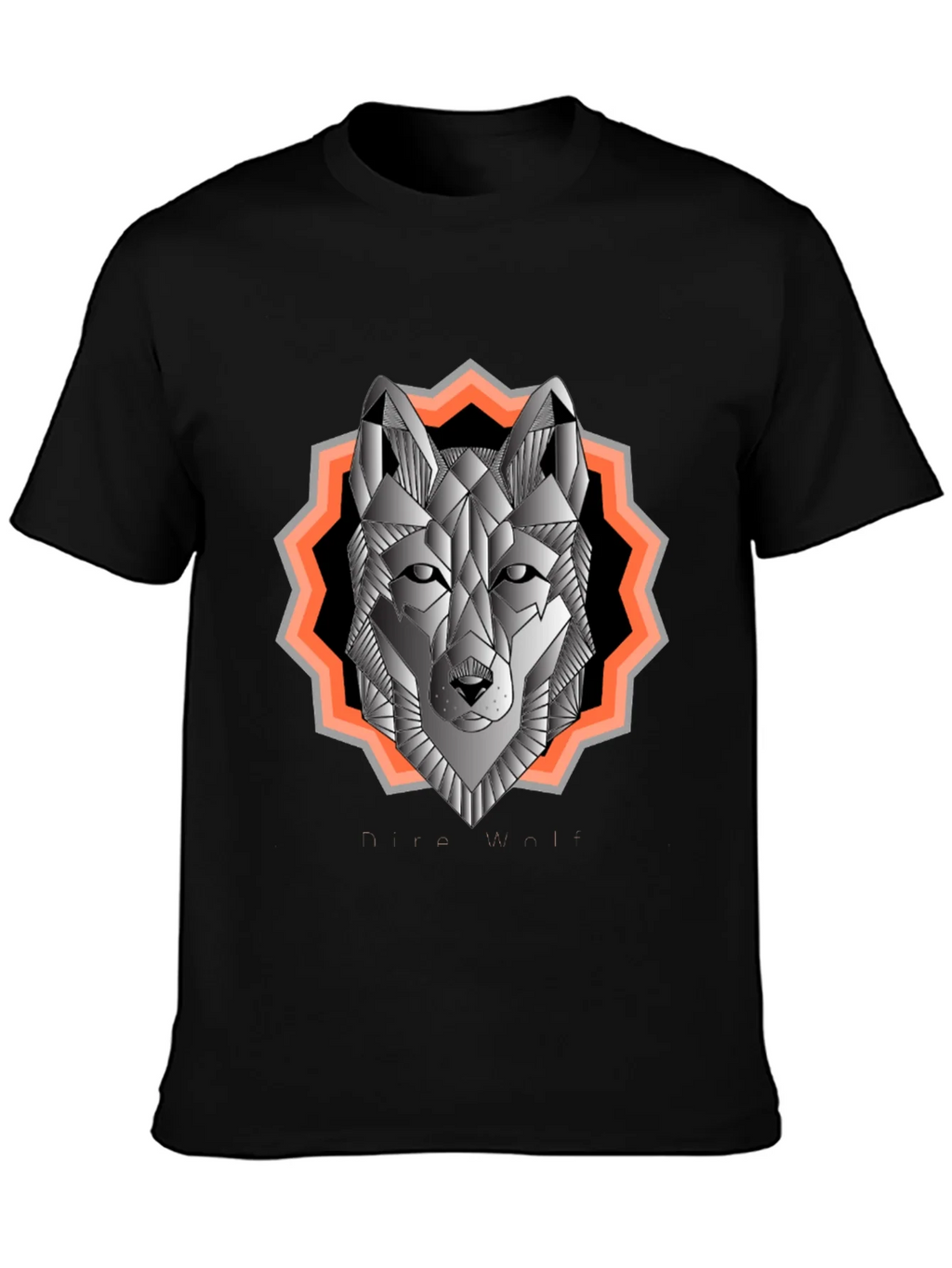 Geometric Wolf Graphic Tee - Black Cotton Blend product image 3