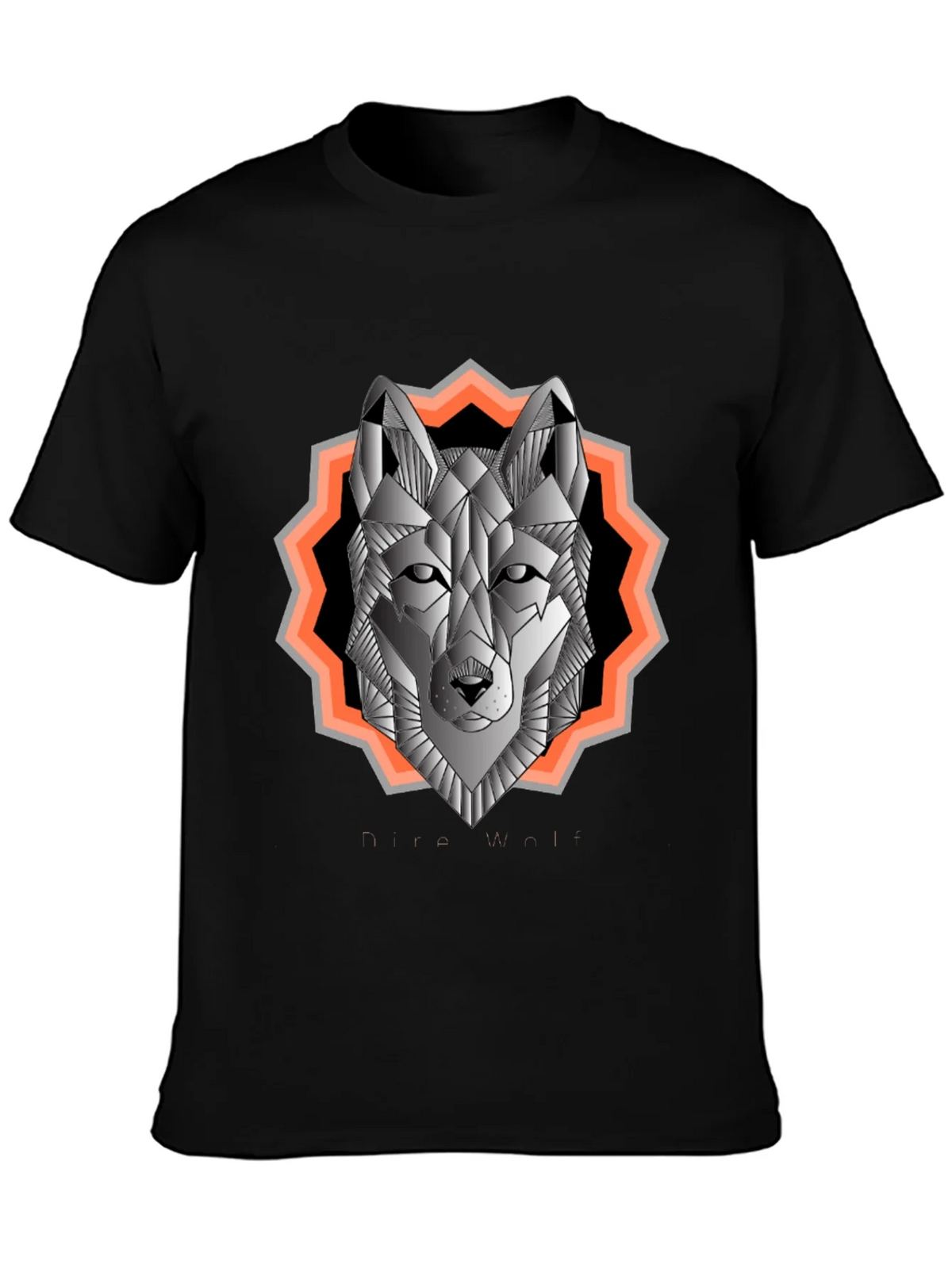 Geometric Wolf Graphic Tee - Black Cotton Blend product image 3