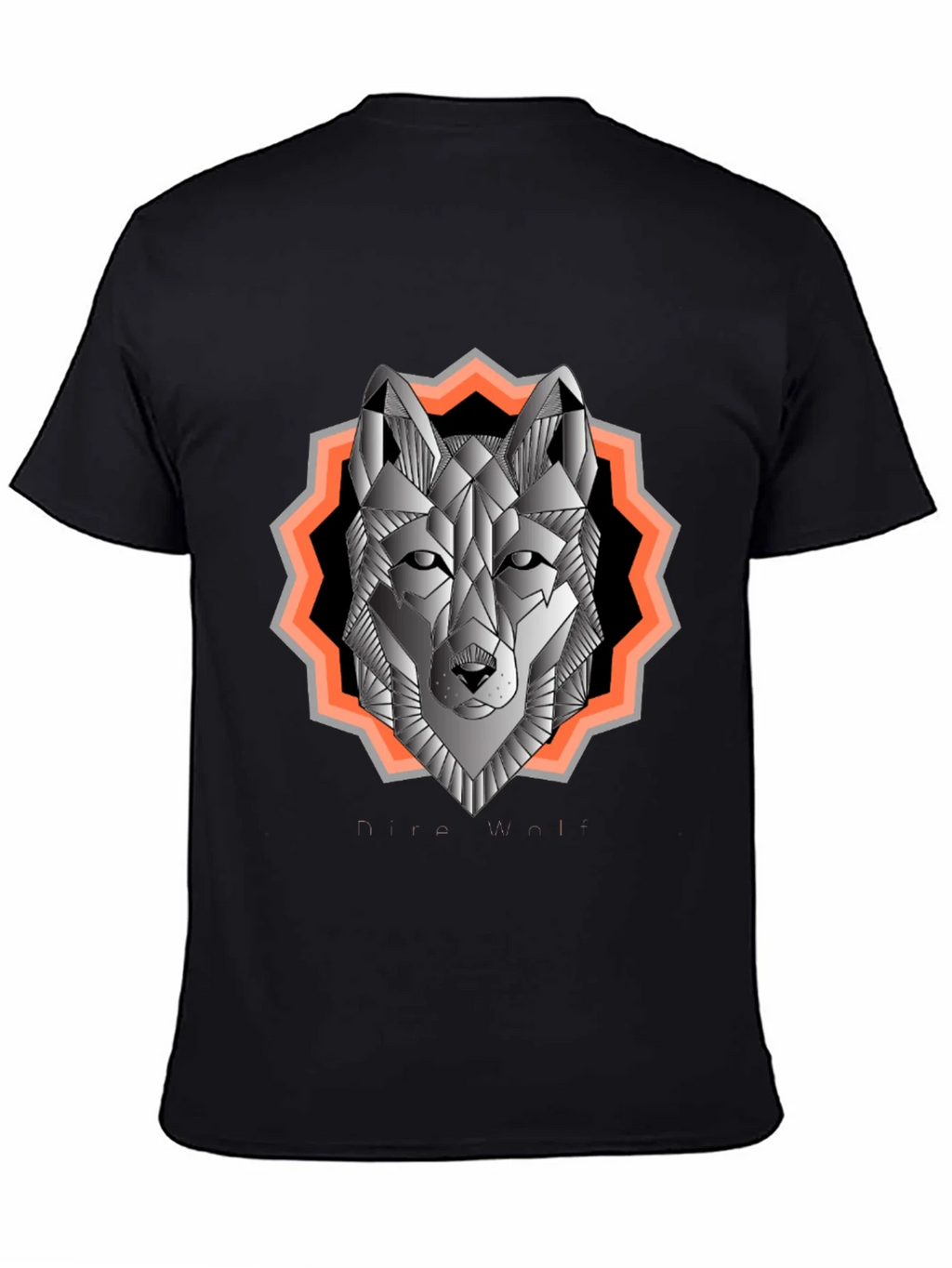 Geometric Wolf Graphic Tee - Black Cotton Blend product image 4