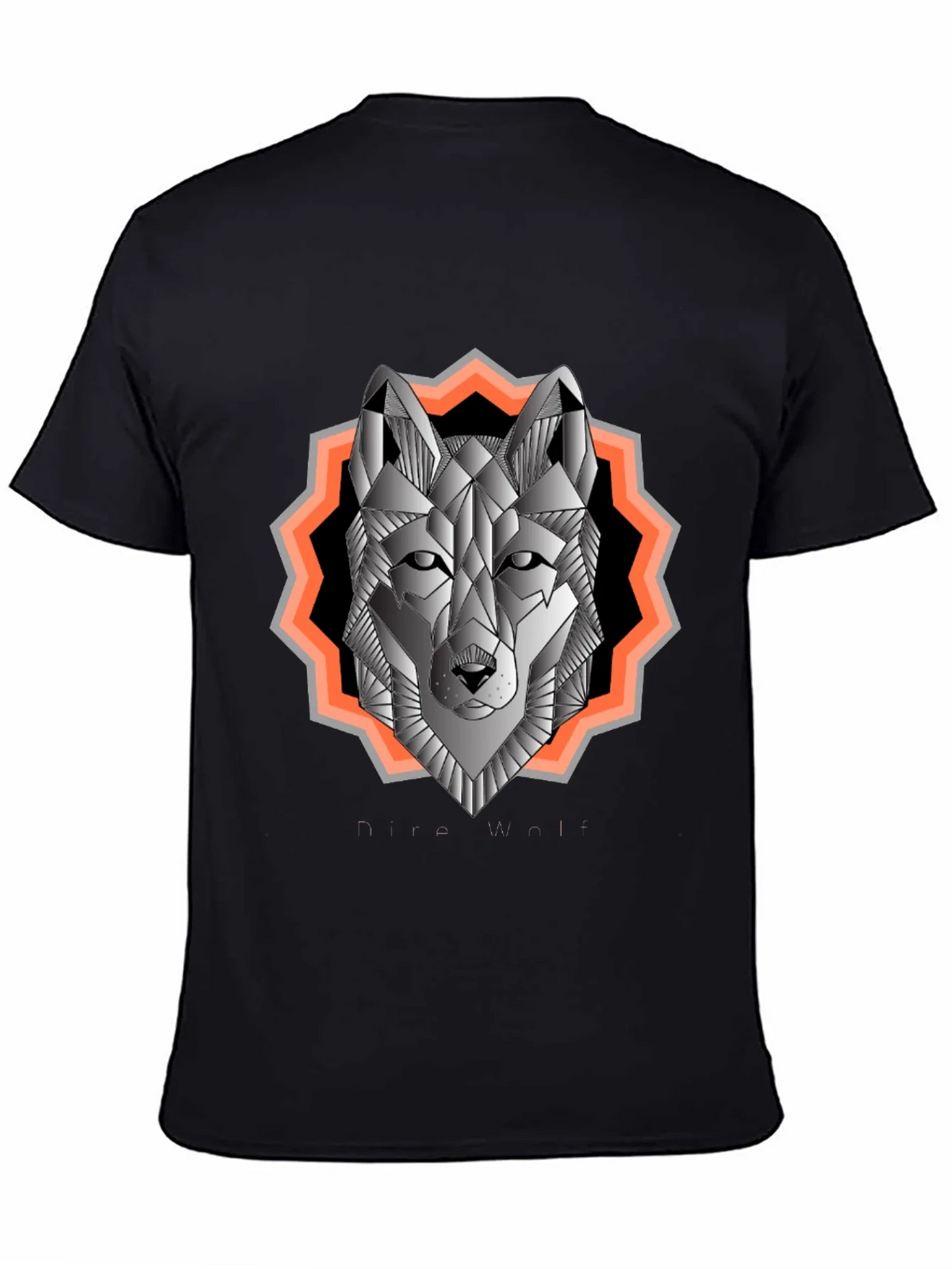 Geometric Wolf Graphic Tee - Black Cotton Blend product image 4