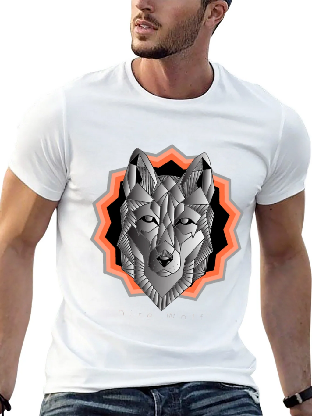 Geometric Wolf Graphic Tee - Black Cotton Blend product image 12