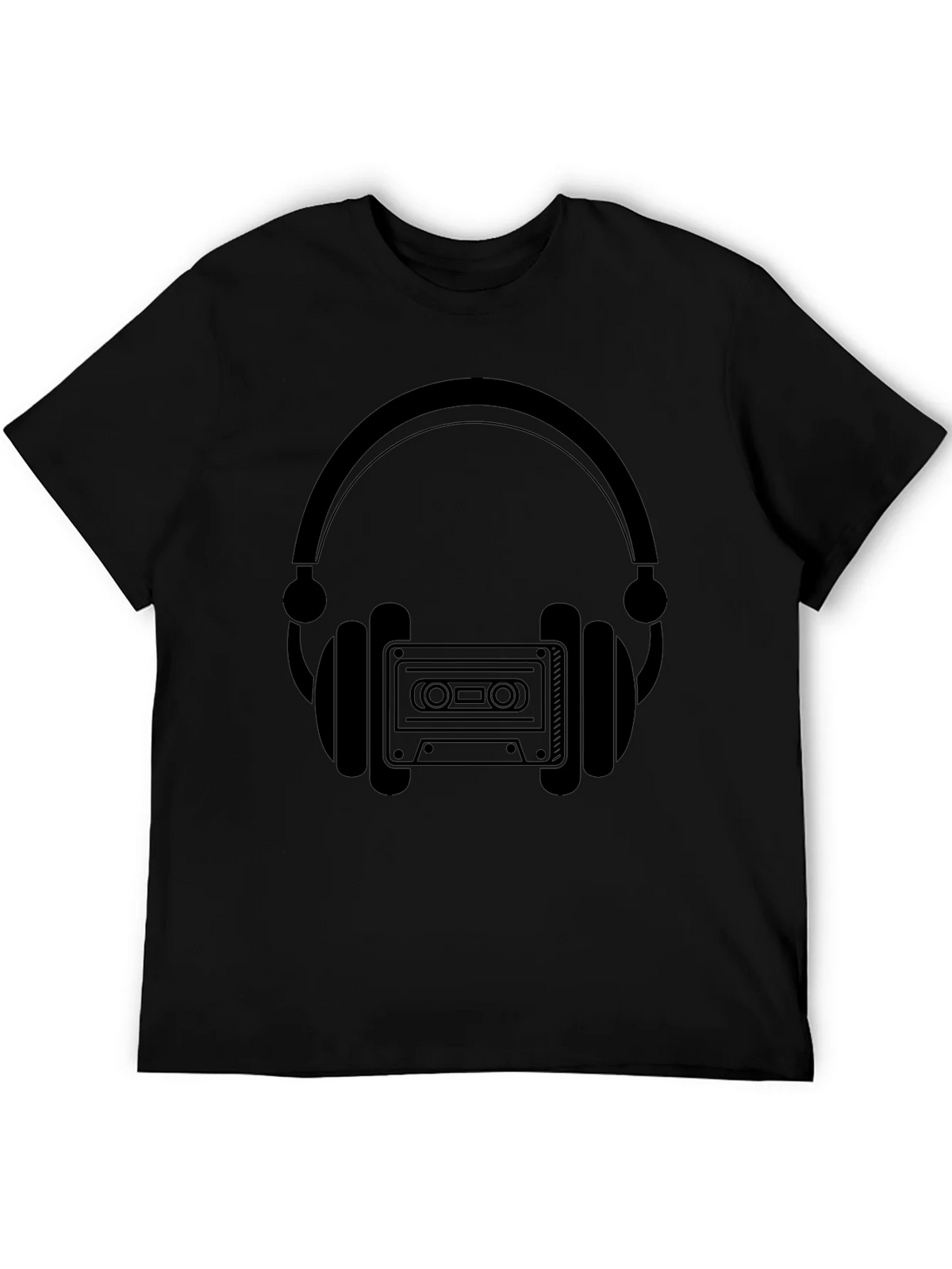 Retro Headphones & Cassette Tape Graphic T-Shirt product image 5