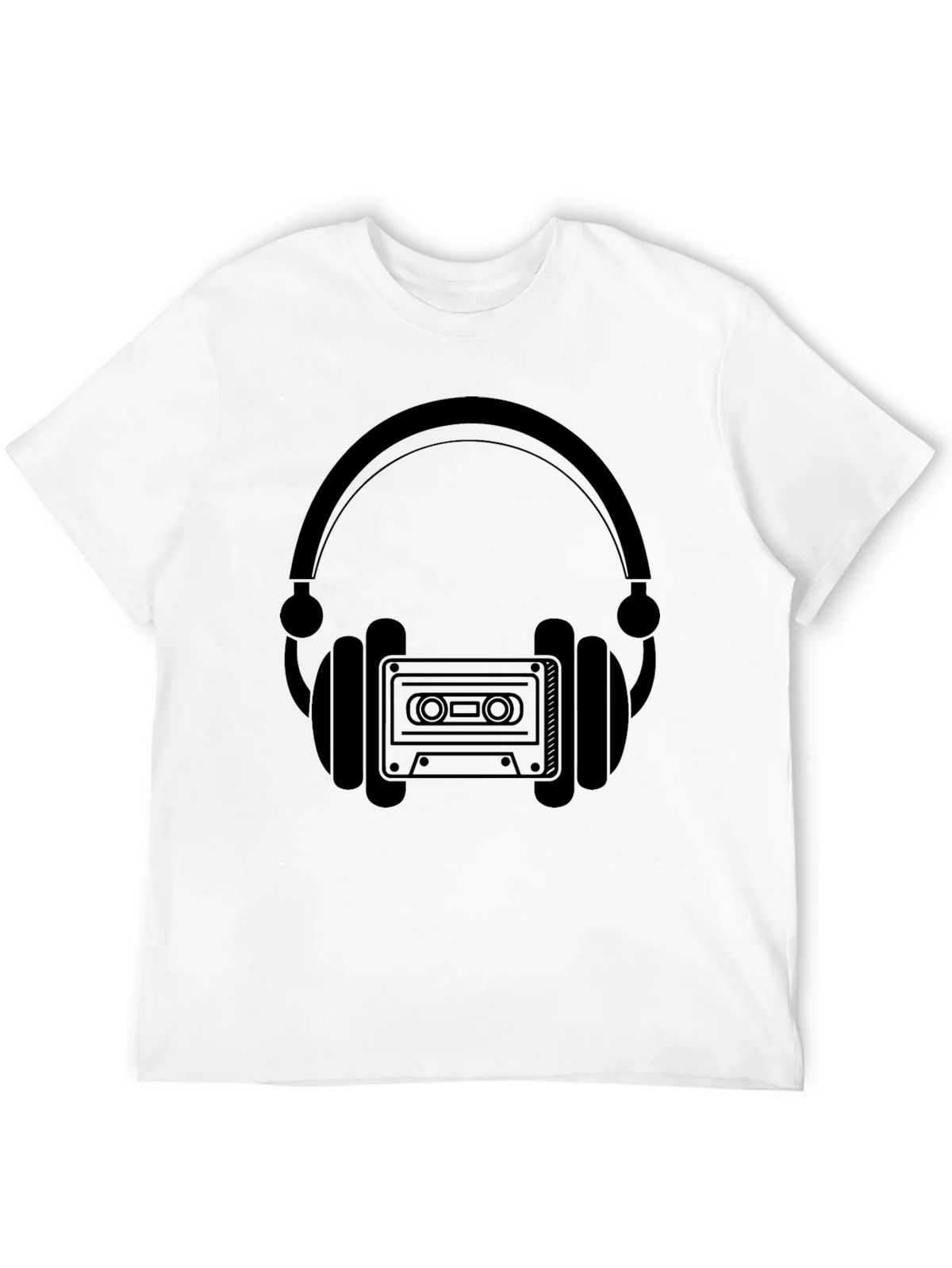 Retro Headphones & Cassette Tape Graphic T-Shirt product image 11