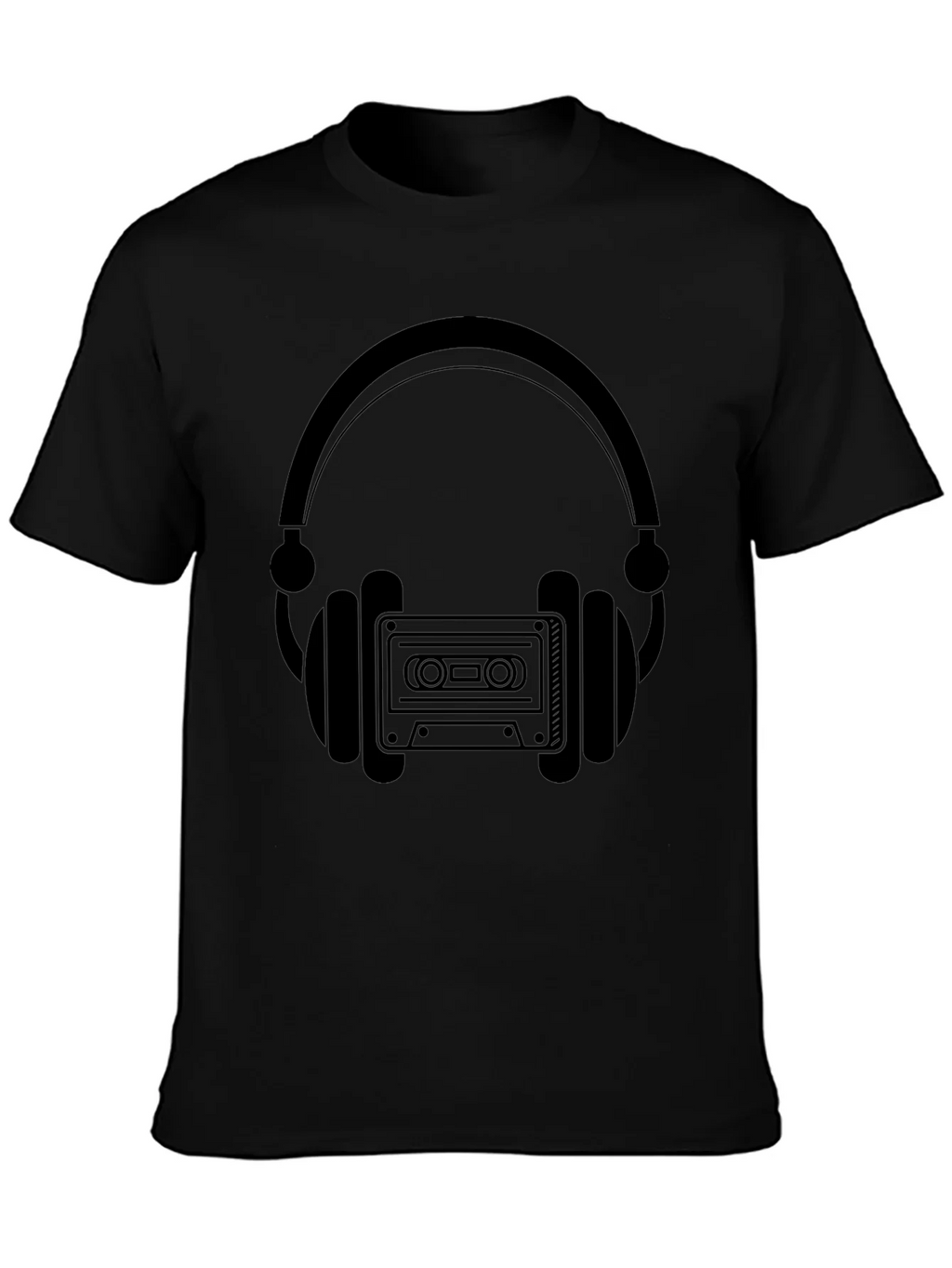 Retro Headphones & Cassette Tape Graphic T-Shirt product image 3