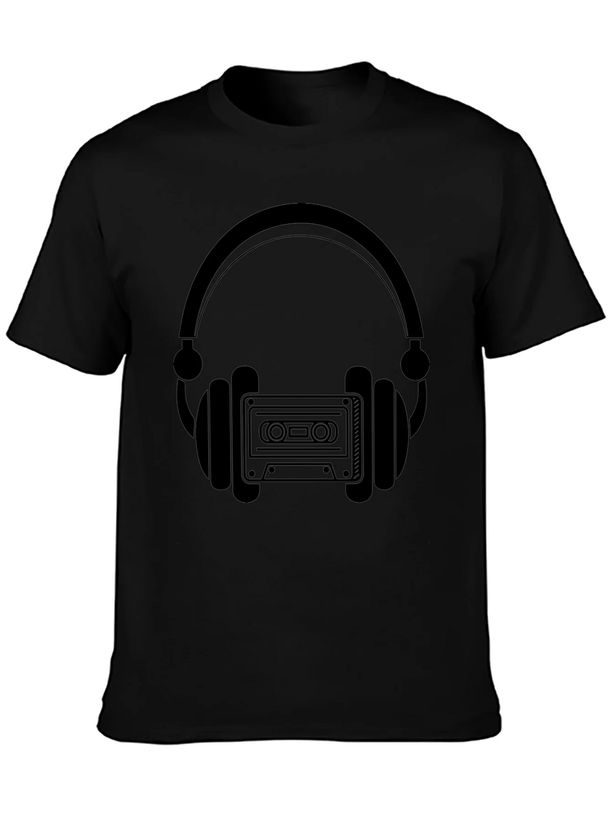 Retro Headphones & Cassette Tape Graphic T-Shirt product image 3