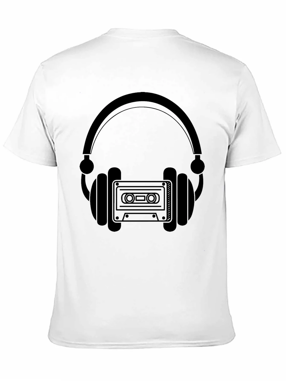 Retro Headphones & Cassette Tape Graphic T-Shirt product image 10