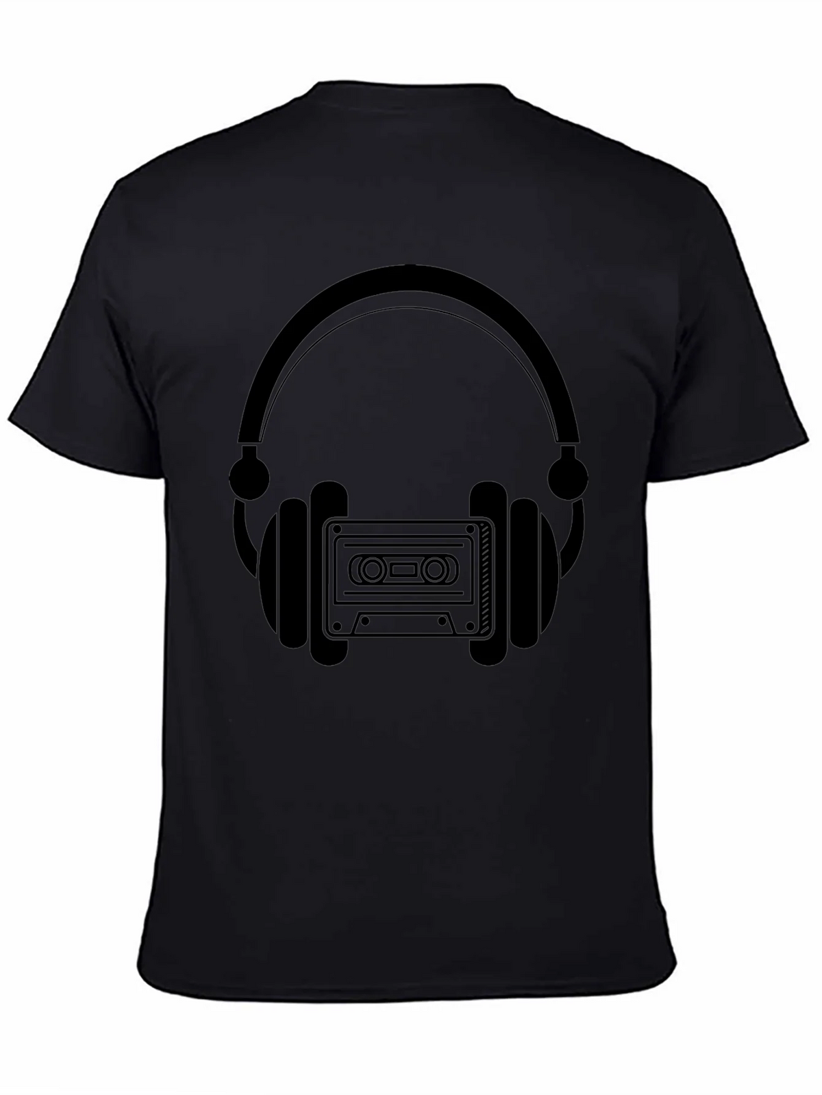 Retro Headphones & Cassette Tape Graphic T-Shirt product image 4
