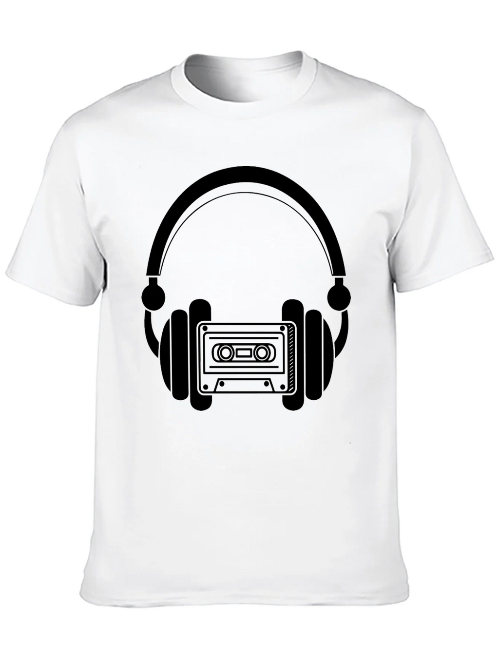 Retro Headphones & Cassette Tape Graphic T-Shirt product image 9