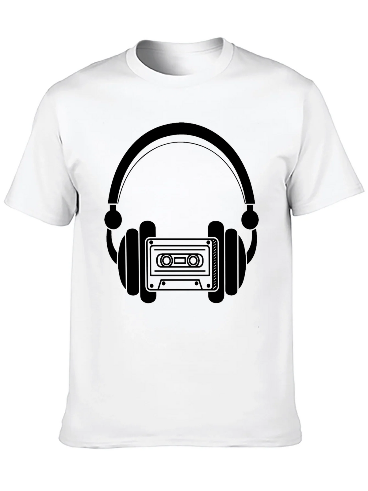 Retro Headphones & Cassette Tape Graphic T-Shirt product image 9