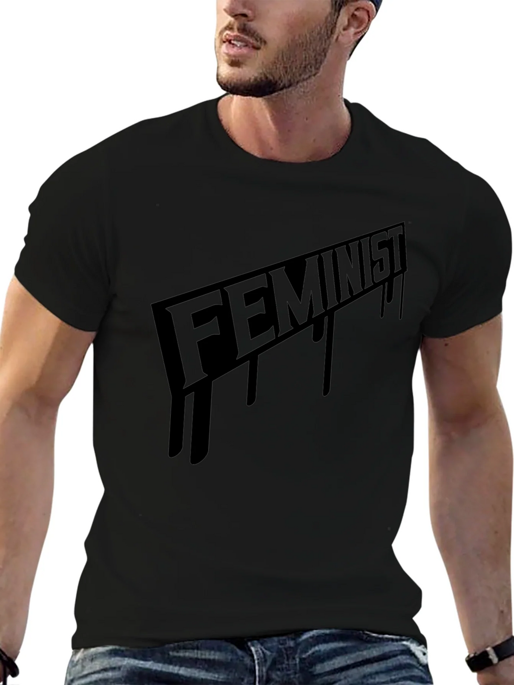 Feminist Graphic Print Black T-Shirt product image 6