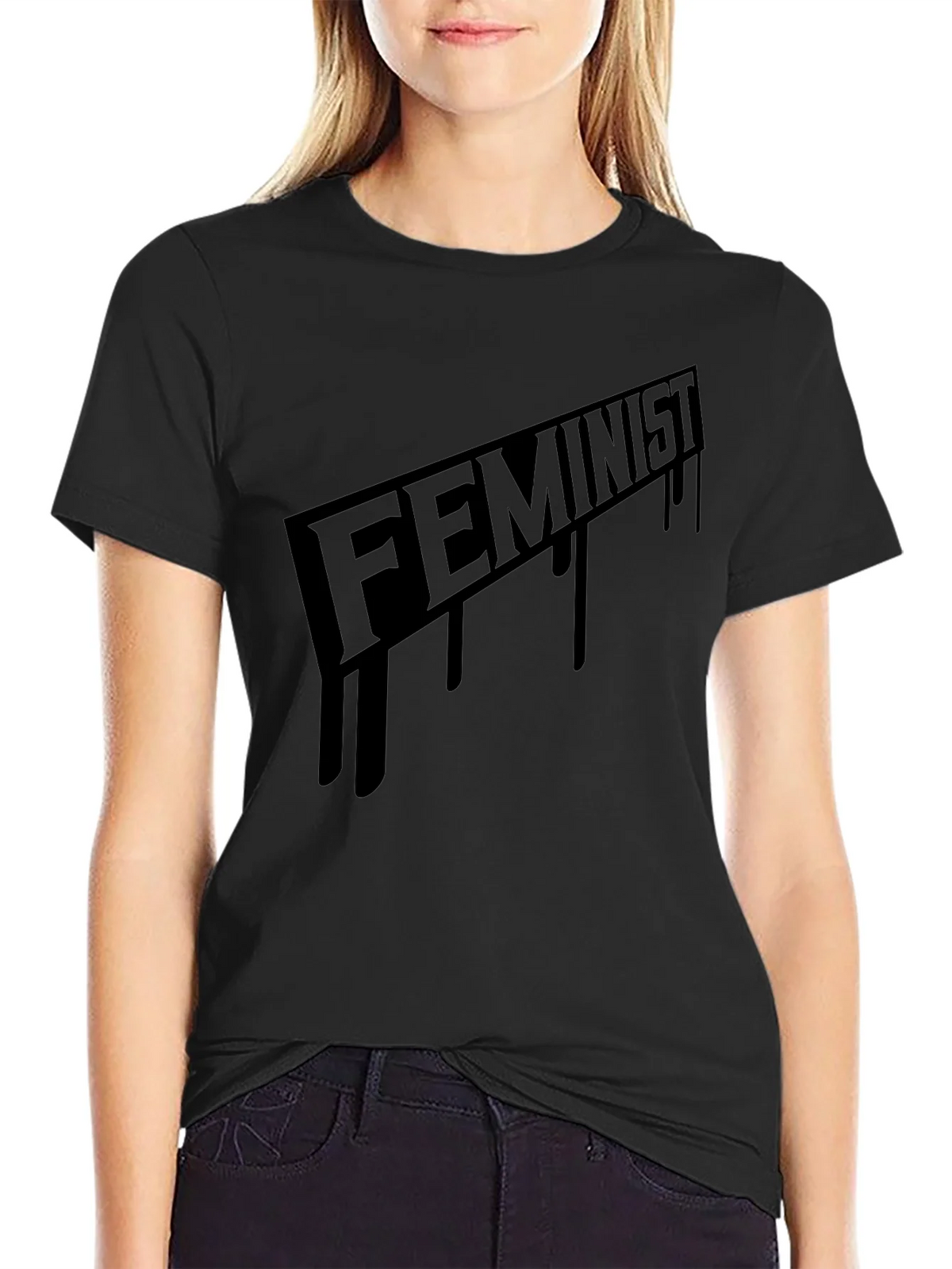 Feminist Graphic Print Black T-Shirt product image 2